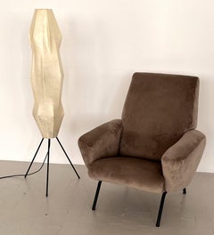 Midcentury Cocoon Floor Lamp with Metal Base by Goldkant, 1960s