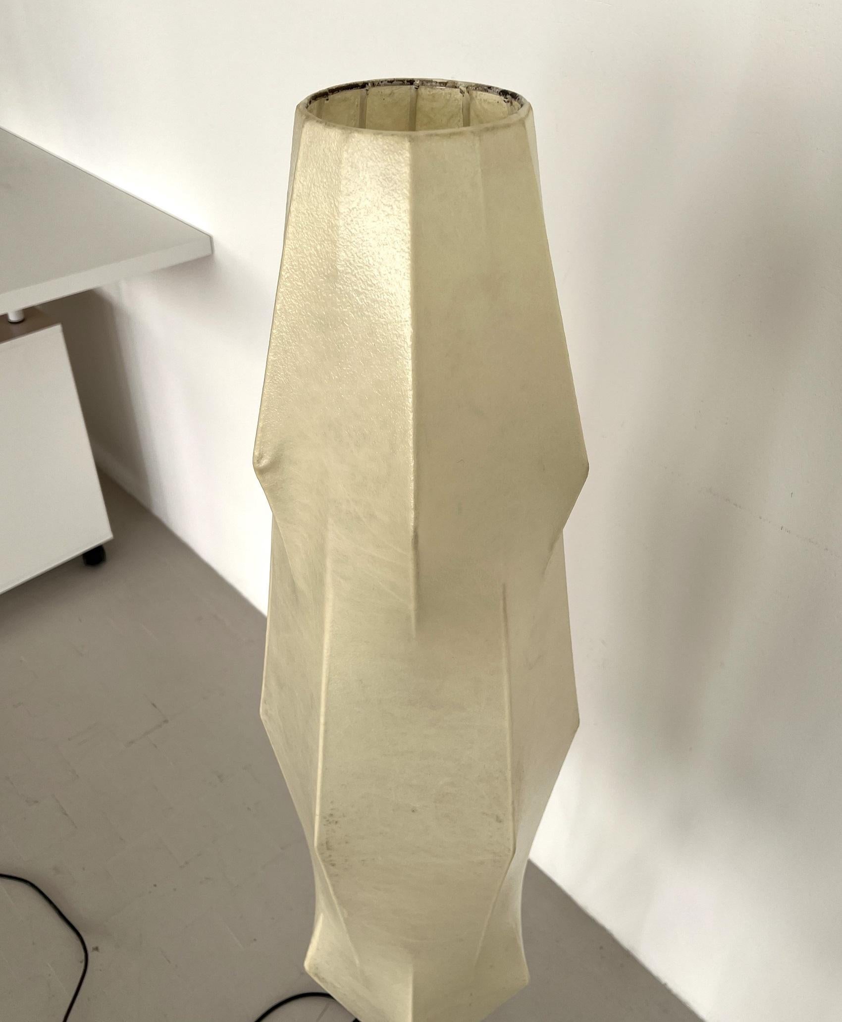 Mid-20th Century Midcentury Cocoon Floor Lamp with Metal Base by Goldkant, 1960s For Sale