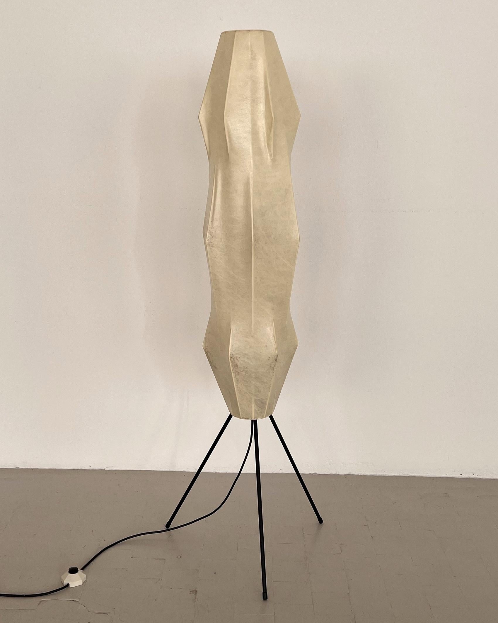 Midcentury Cocoon Floor Lamp with Metal Base by Goldkant, 1960s For Sale 2