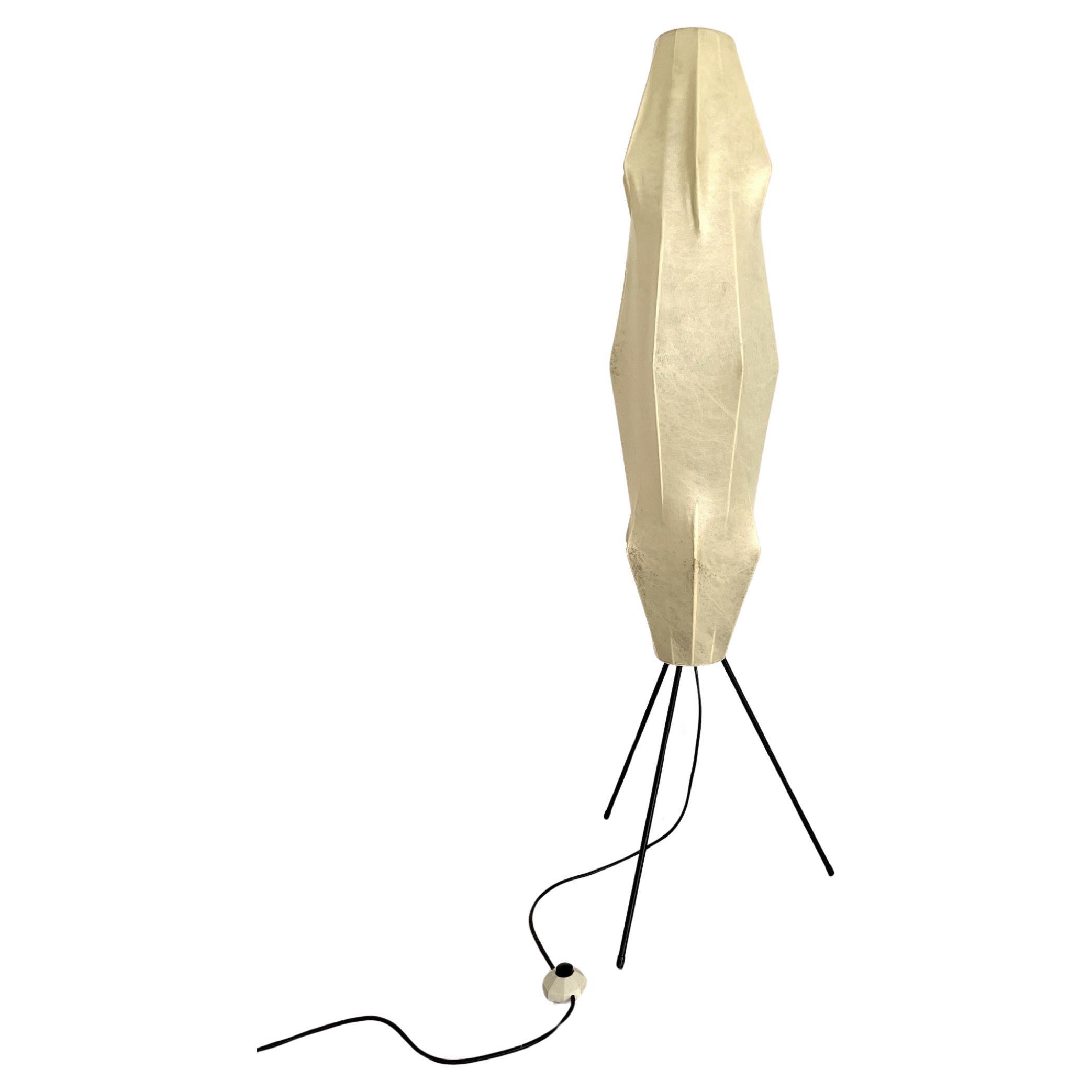 Midcentury Cocoon Floor Lamp with Metal Base by Goldkant, 1960s For Sale