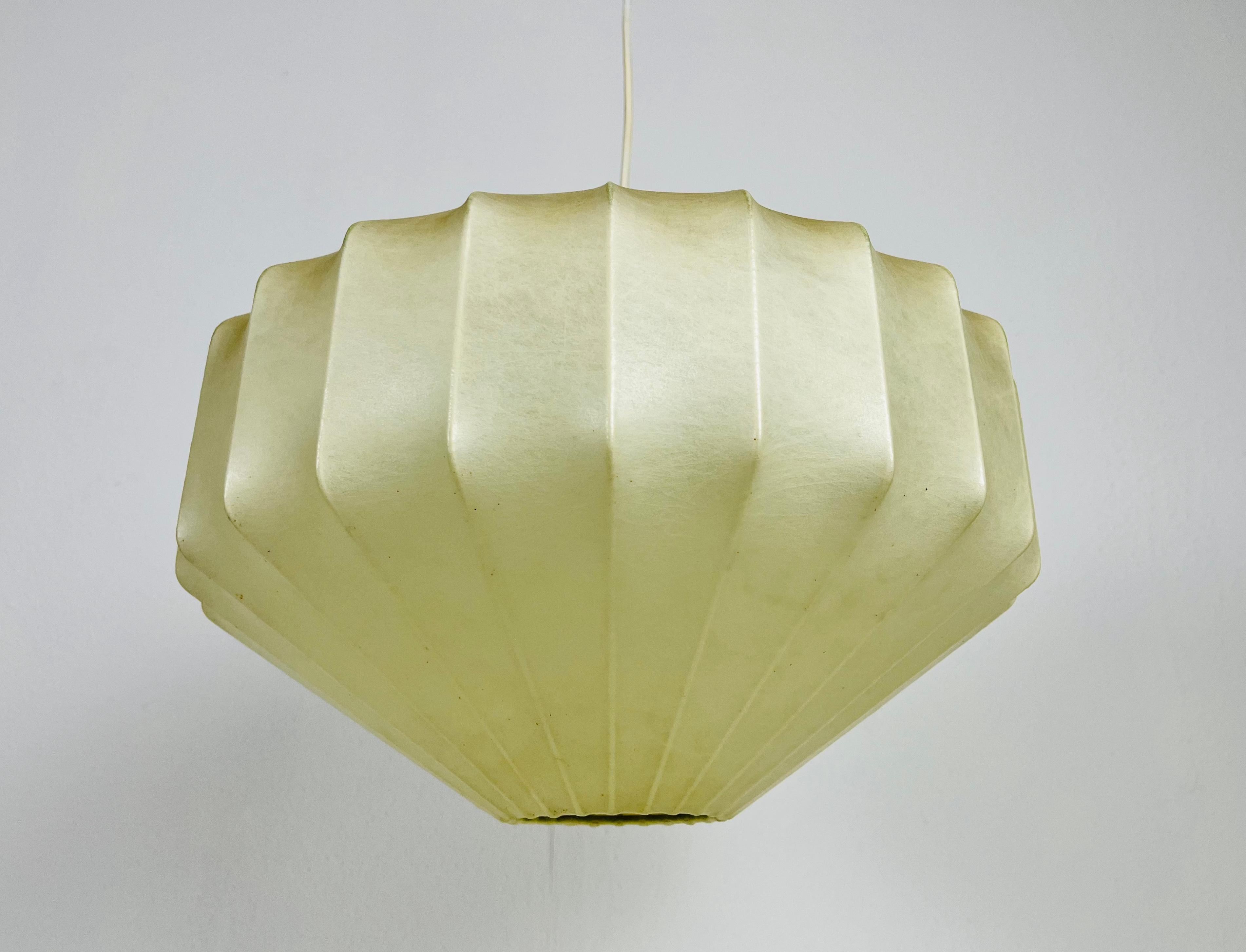 Synthetic Midcentury Cocoon Losange Pendant Light, 1960s, Italy For Sale