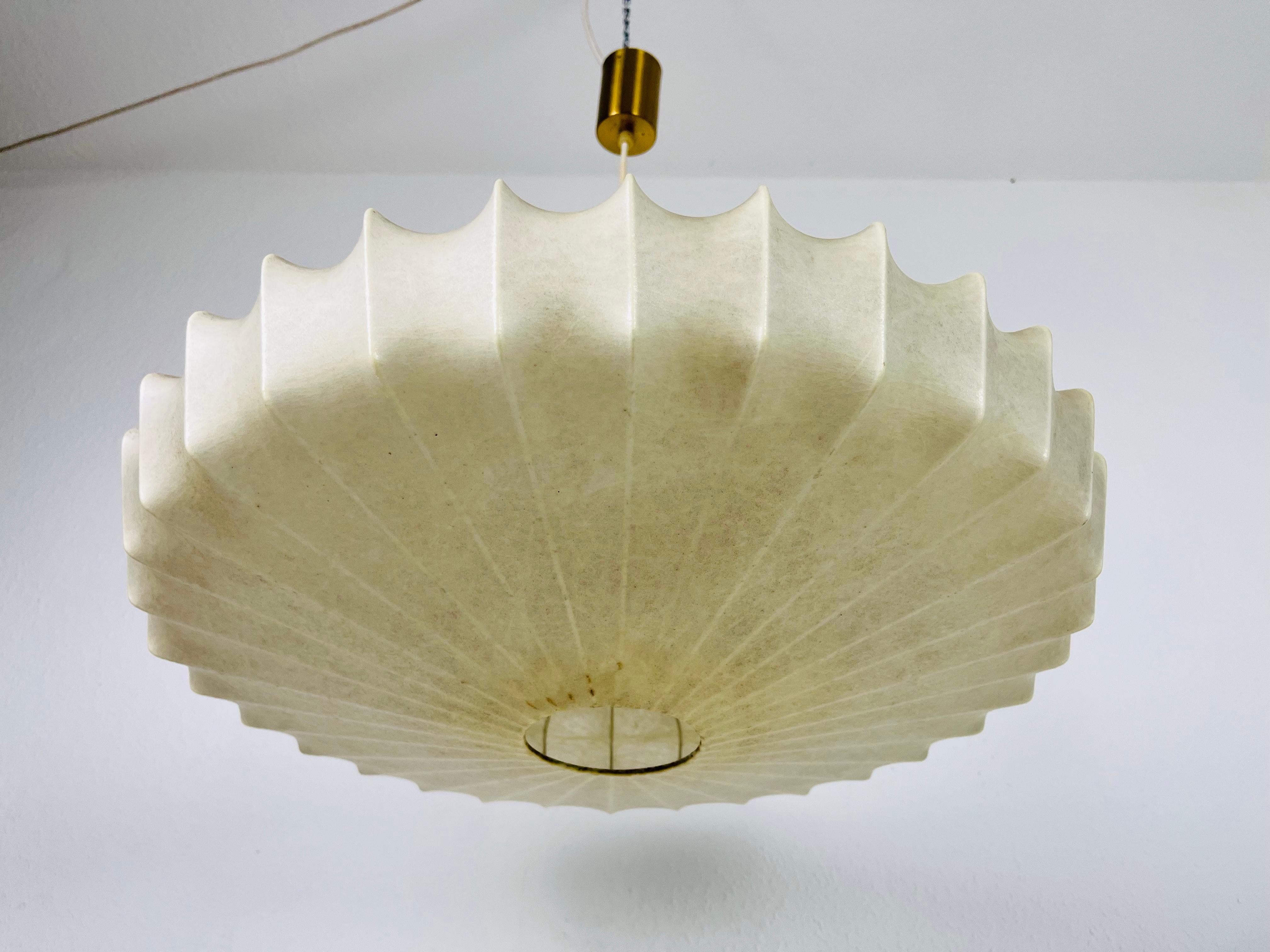 Midcentury Cocoon Losange Shape Pendant Light, 1960s, Italy 4