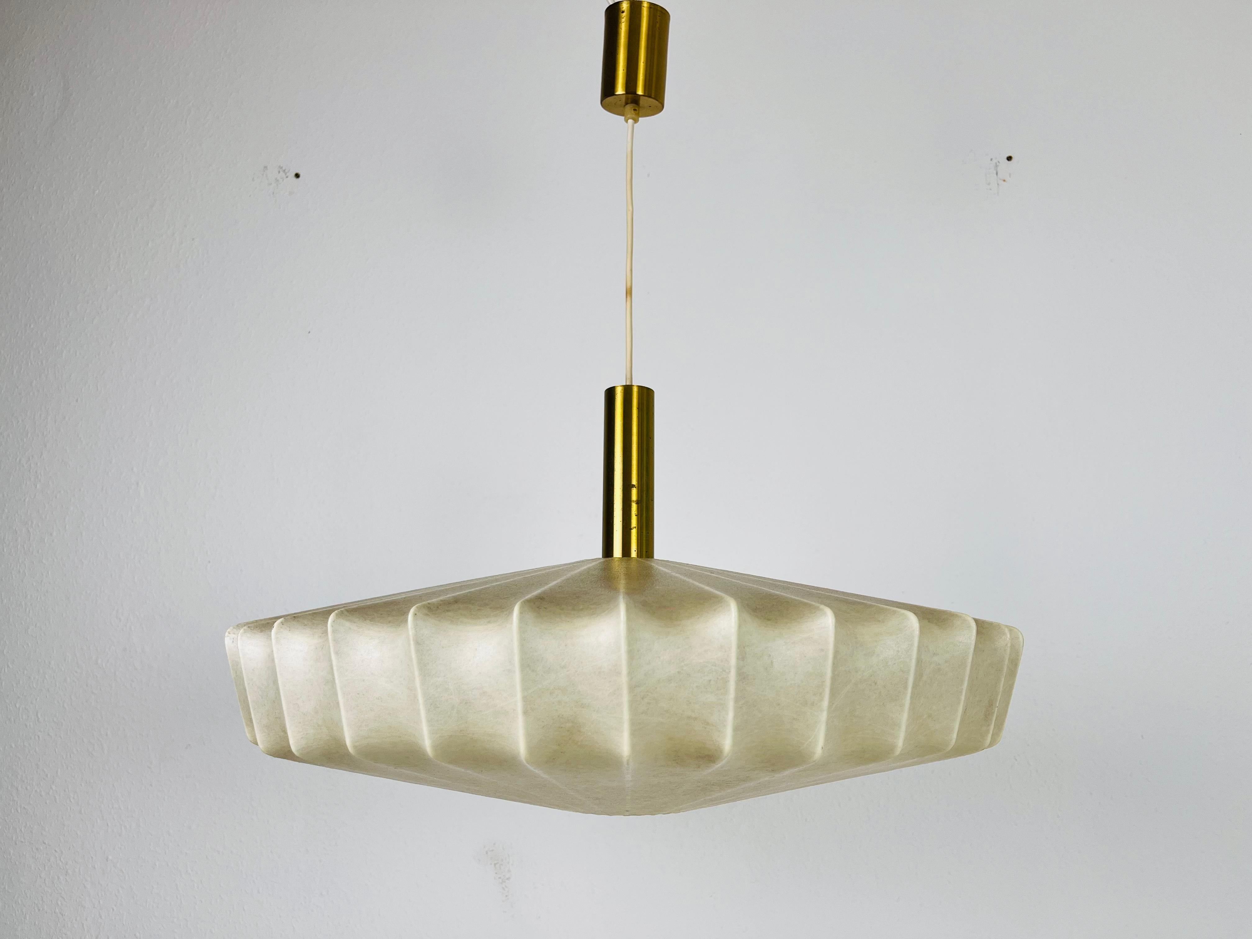 Midcentury Cocoon Losange Shape Pendant Light, 1960s, Italy 1