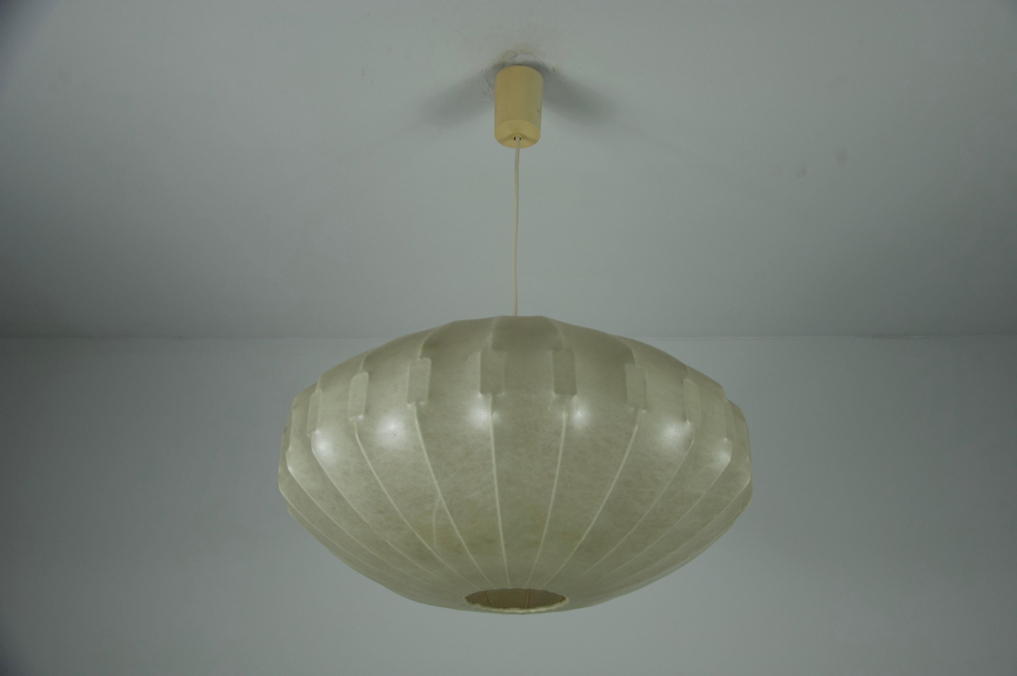 Italian Midcentury Cocoon Pendant Light, 1960s, Italy For Sale