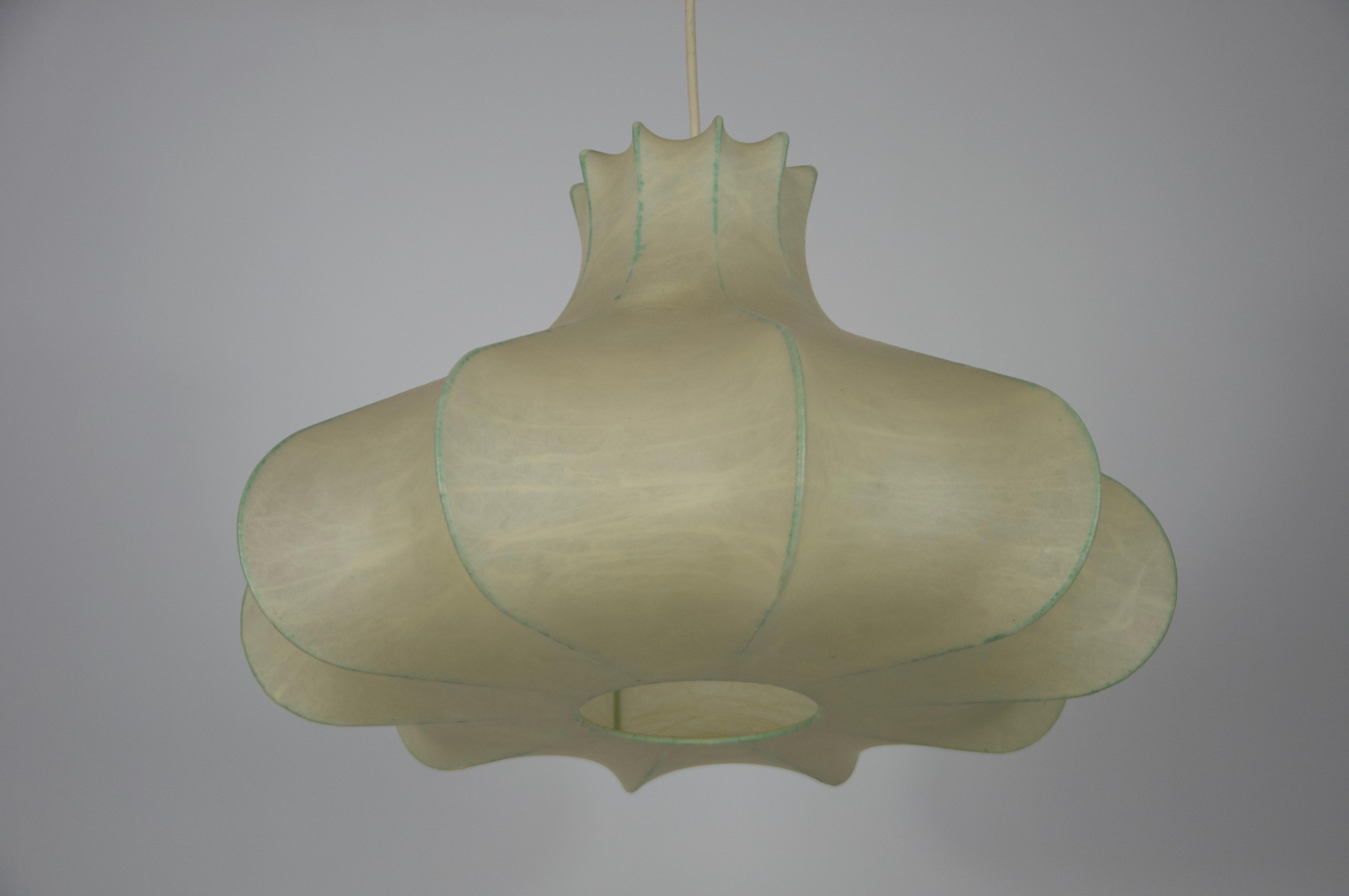 Resin Midcentury Cocoon Pendant Light, 1960s, Italy