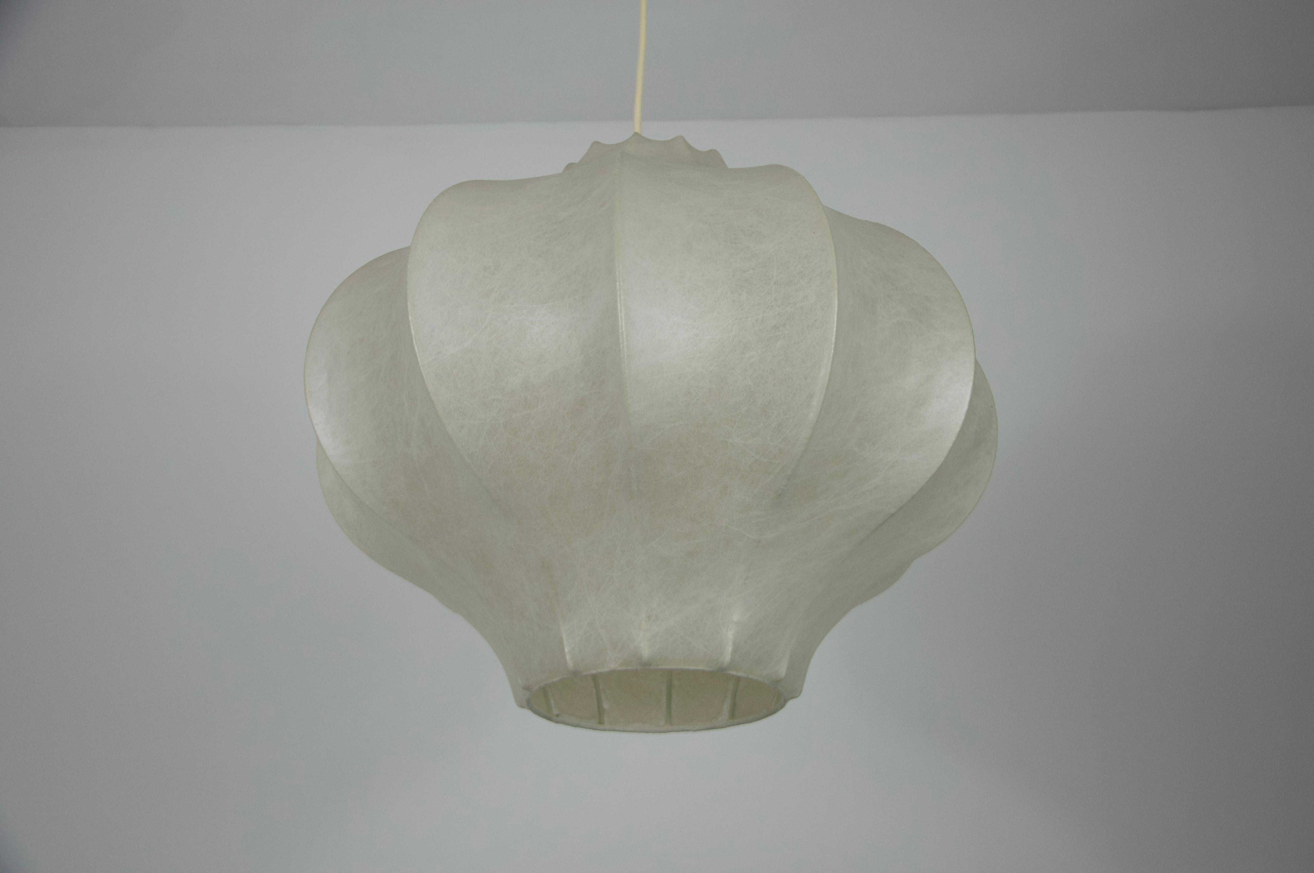 Resin Midcentury Cocoon Pendant Light, 1960s, Italy