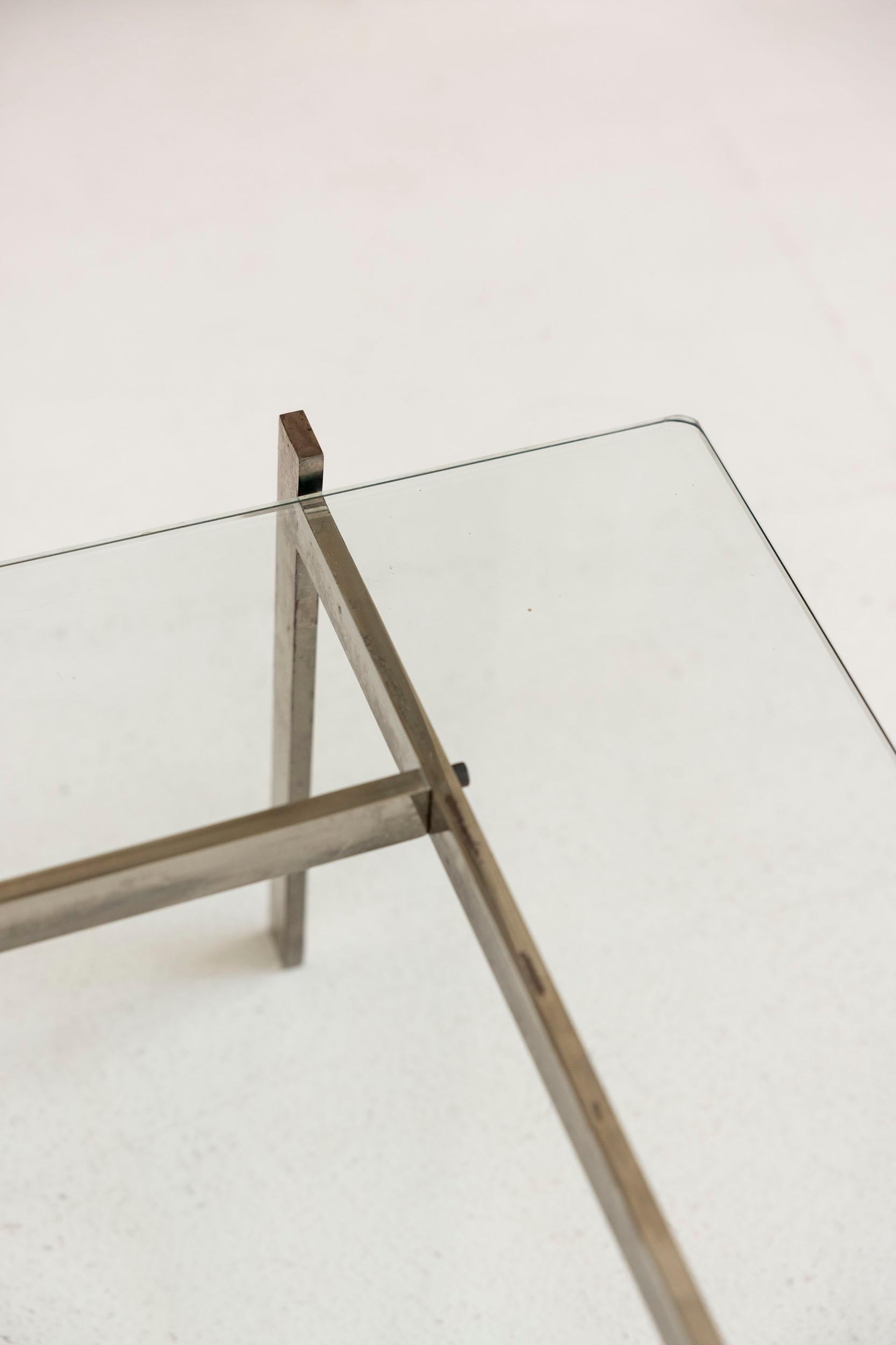 Metal Midcentury coffe table mod. Pk61 by Poul Kjærholm for Fritz Hansen For Sale