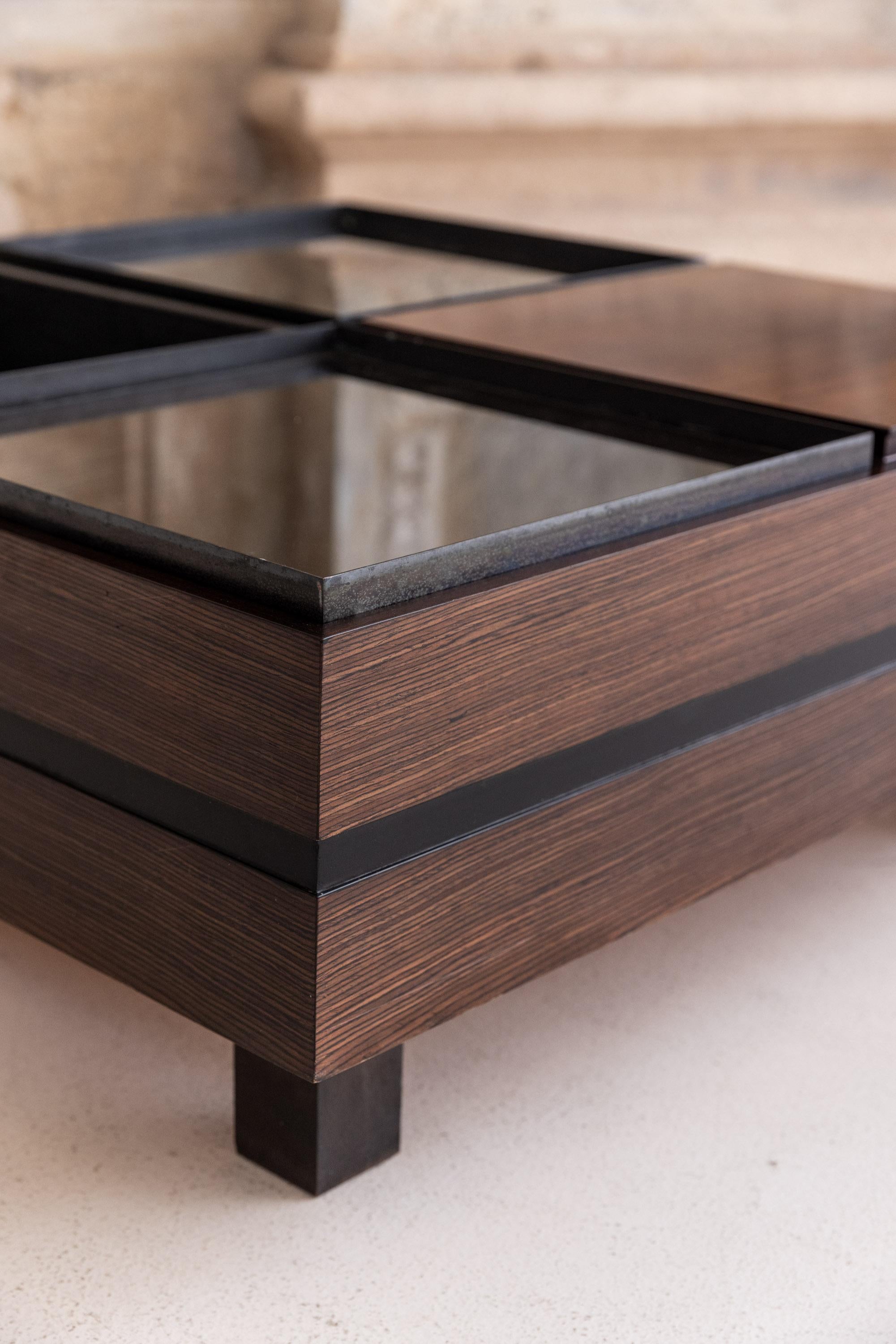 Wood Midcentury coffee table attributed to Carlo Hauner for Forma For Sale