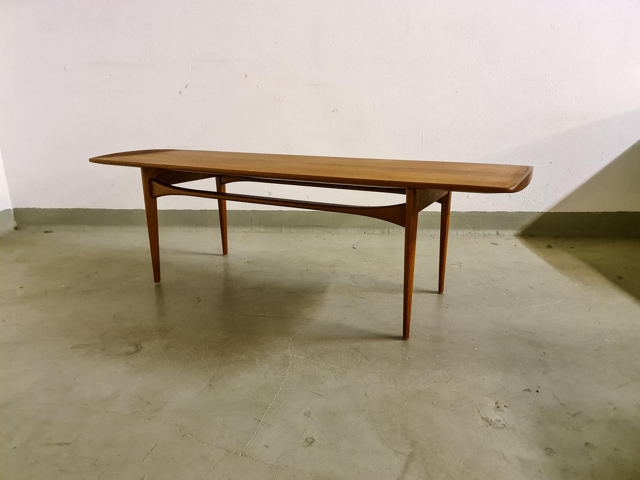 Midcentury Coffee Table by Kindt-Larsen for France and Daverkosen Denmark, 1960s For Sale 2