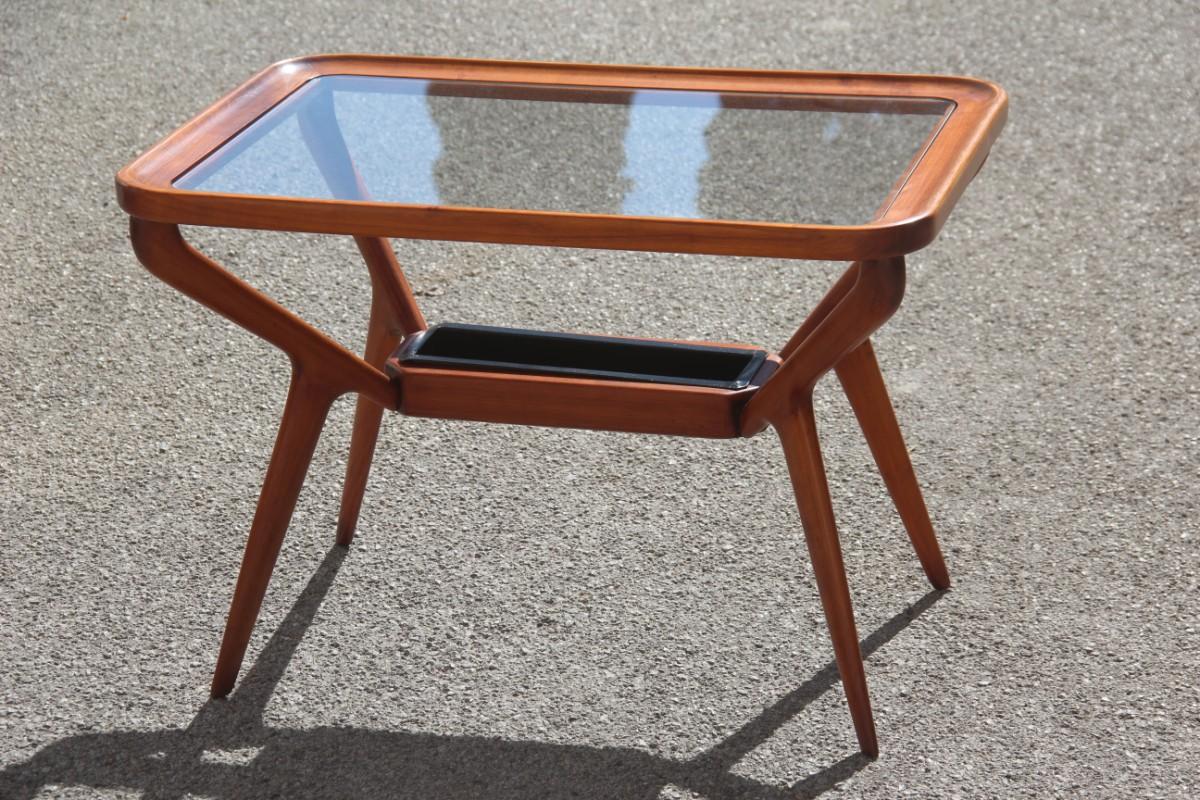 cherry wood coffee table with glass top