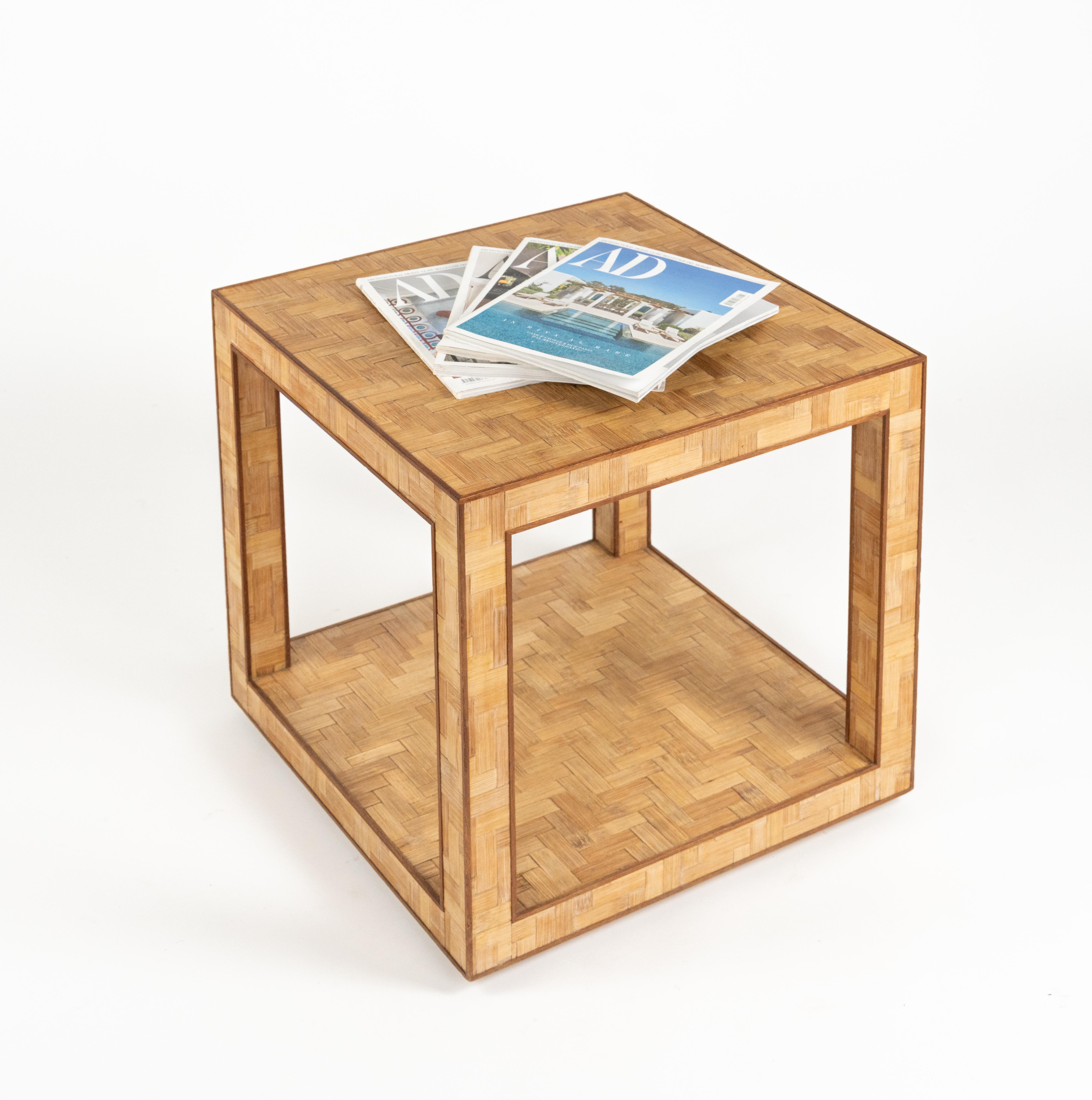 Midcentury Coffee Table in Bamboo and Rattan Vivai Del Sud Style, Italy 1970s in vendita 5