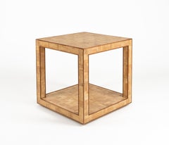 Midcentury Coffee Table in Bamboo and Rattan Vivai Del Sud Style, Italy 1970s