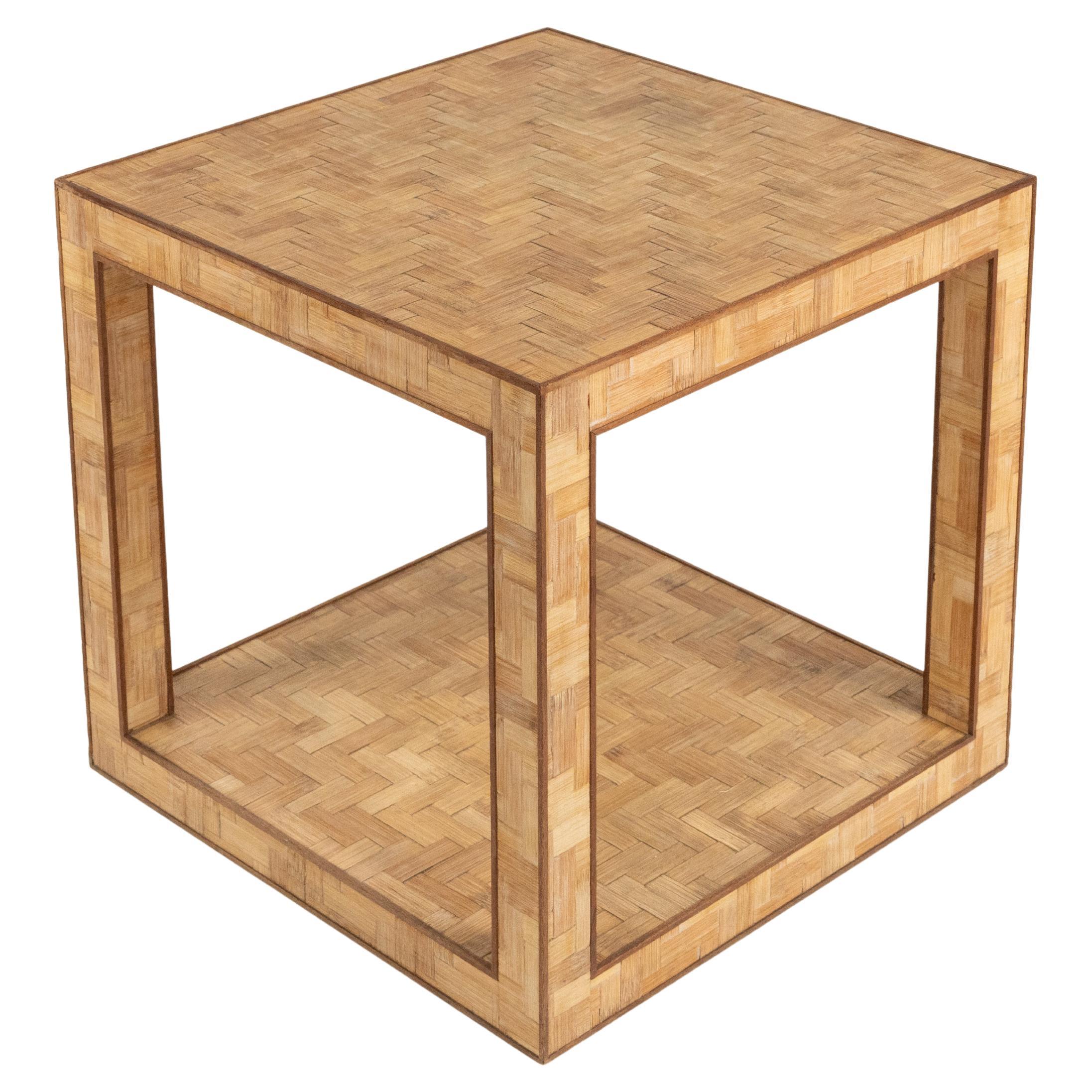 Midcentury Coffee Table in Bamboo and Rattan Vivai Del Sud Style, Italy 1970s