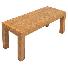Midcentury Coffee Table in Bamboo and Rattan Vivai Del Sud Style, Italy 1970s