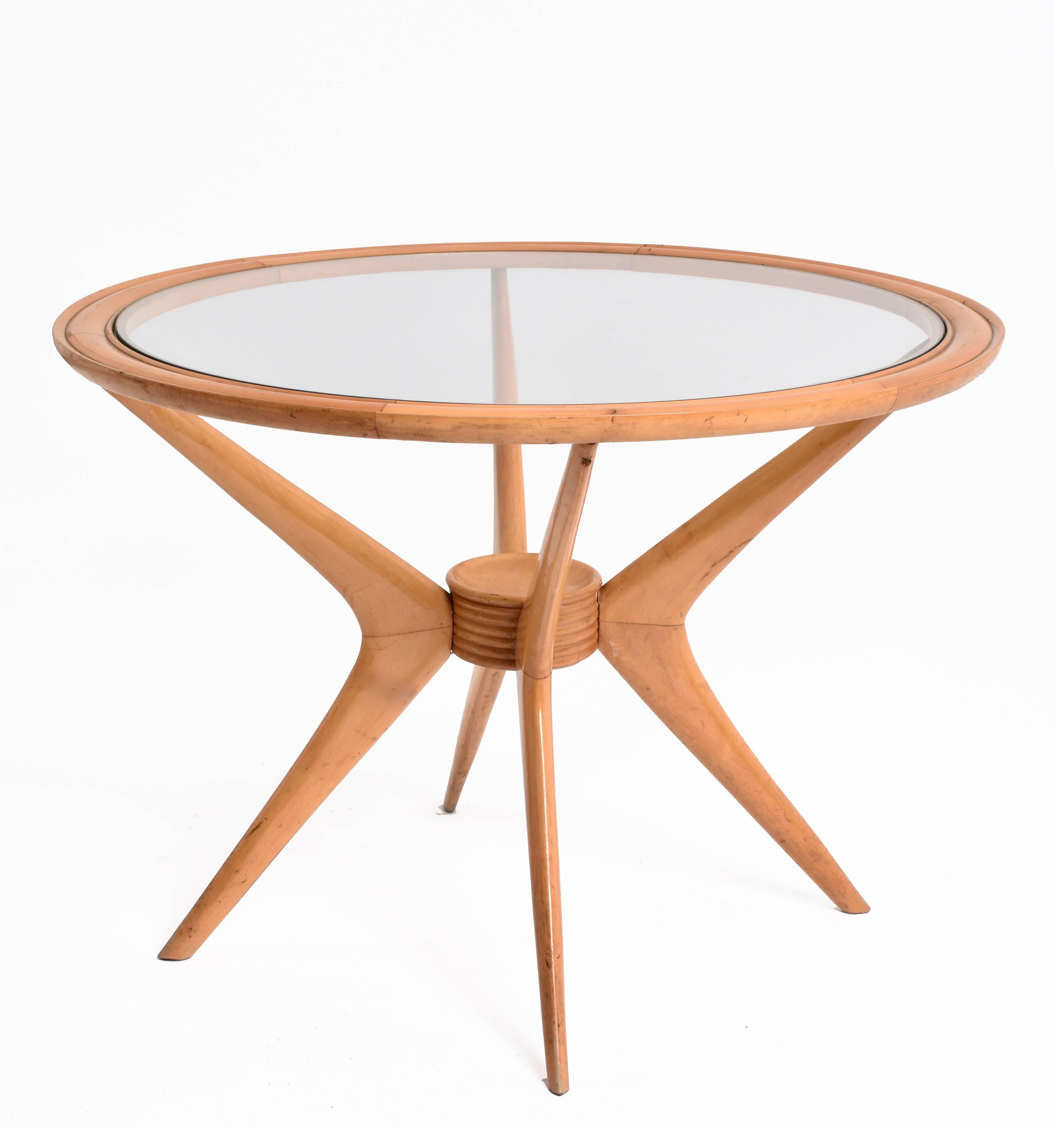 Midcentury Coffee Table in Birchwood by Cesare Lacca for Cassina, Italian, 1950s 1