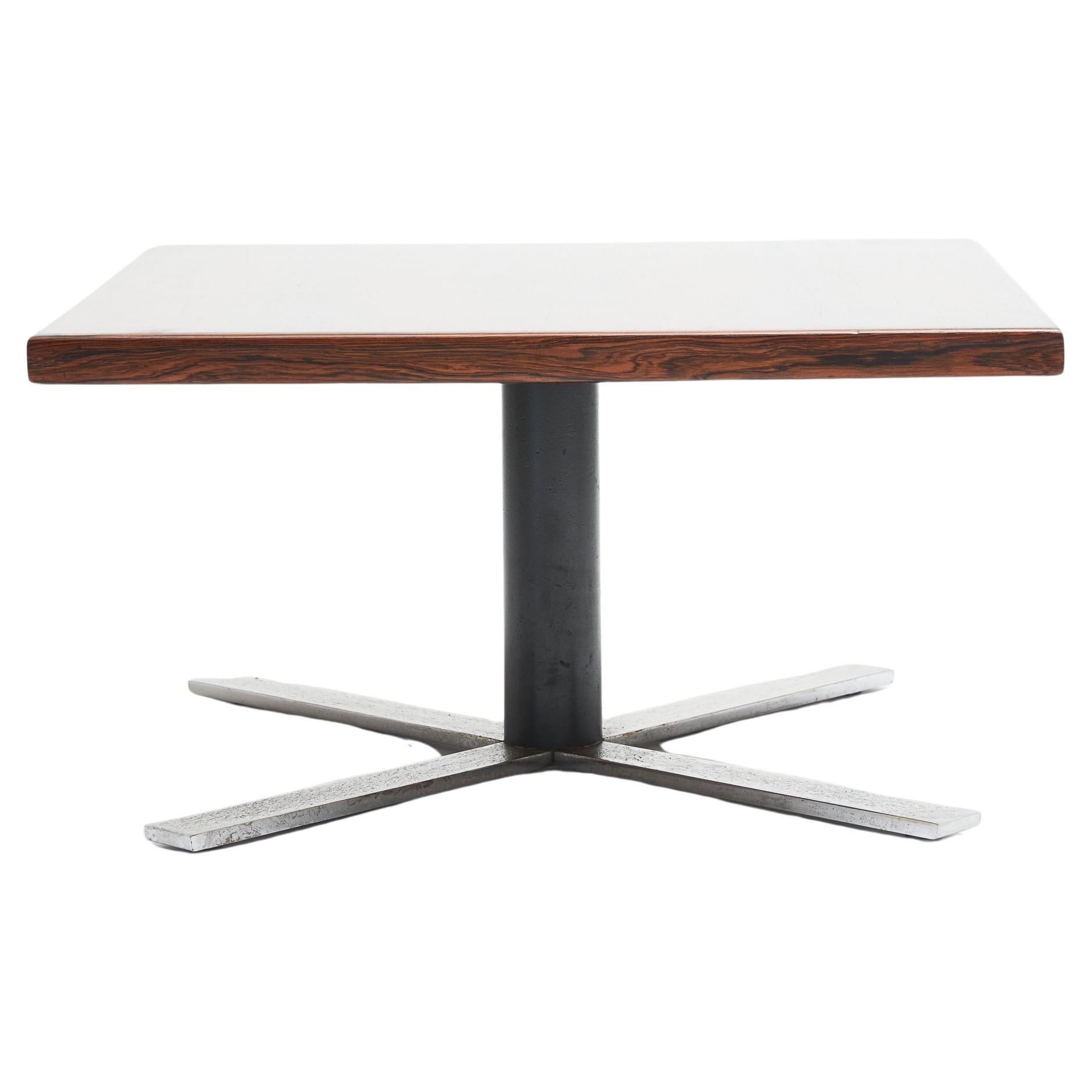 Midcentury Coffee Table in Hardwood 
Chrome by Jorge Zalszuspin, Brazil, 1963