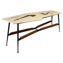 Midcentury Coffee Table in Marble top Italy Design, 1960s