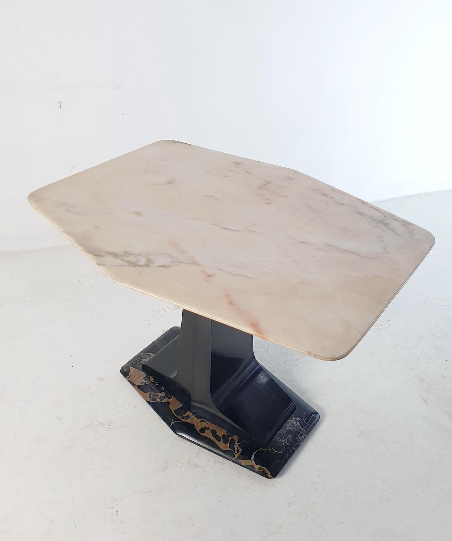 20th Century Midcentury Coffee Table with Marble Top and Base For Sale