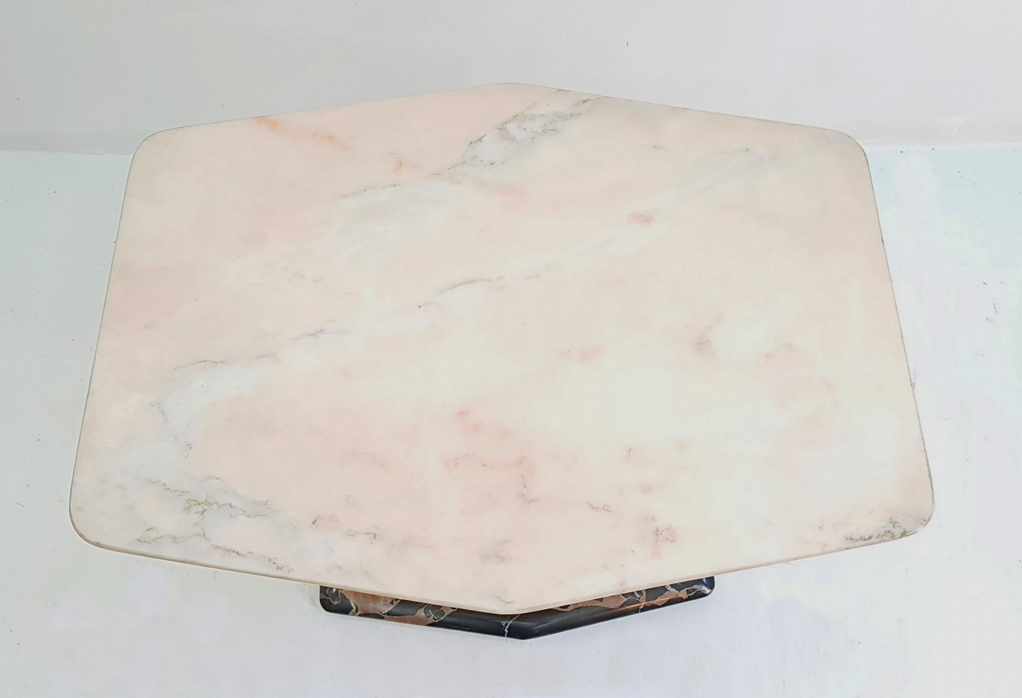 Midcentury Coffee Table with Marble Top and Base In Good Condition For Sale In Albano Laziale, Rome/Lazio