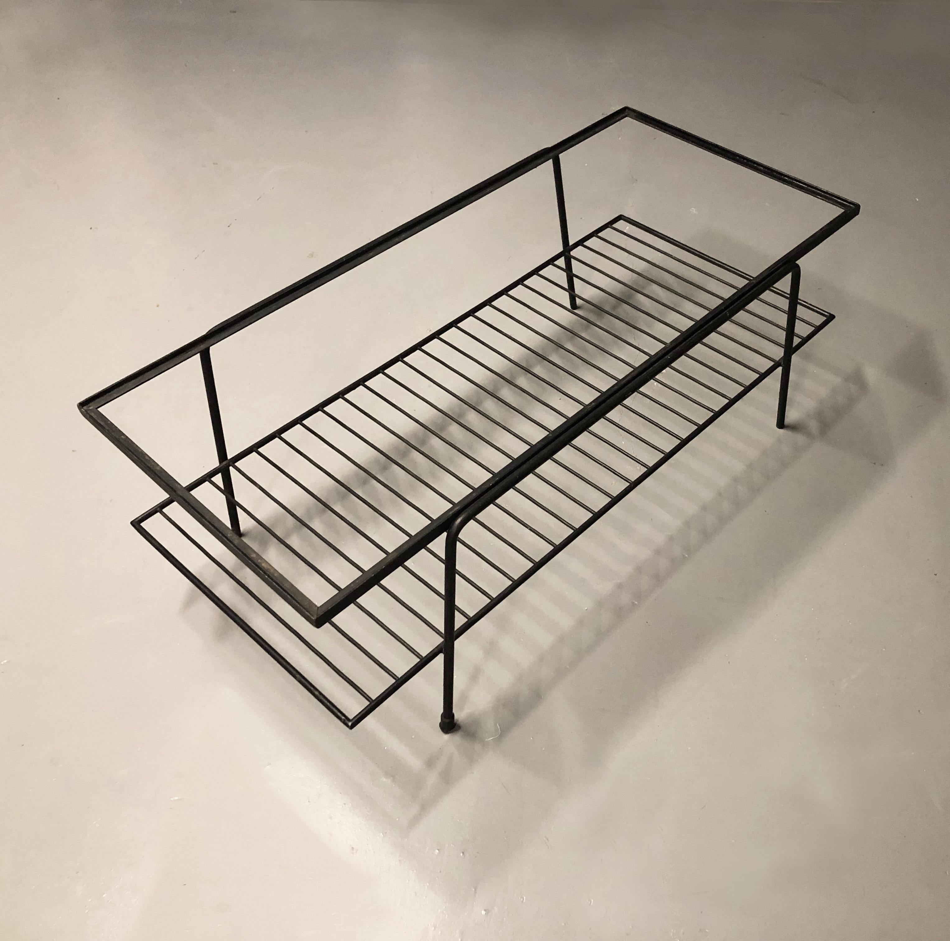 Brazilian Midcentury Coffee Table in Solid Steel, by Carlo Hauner, Brazil, 1950s