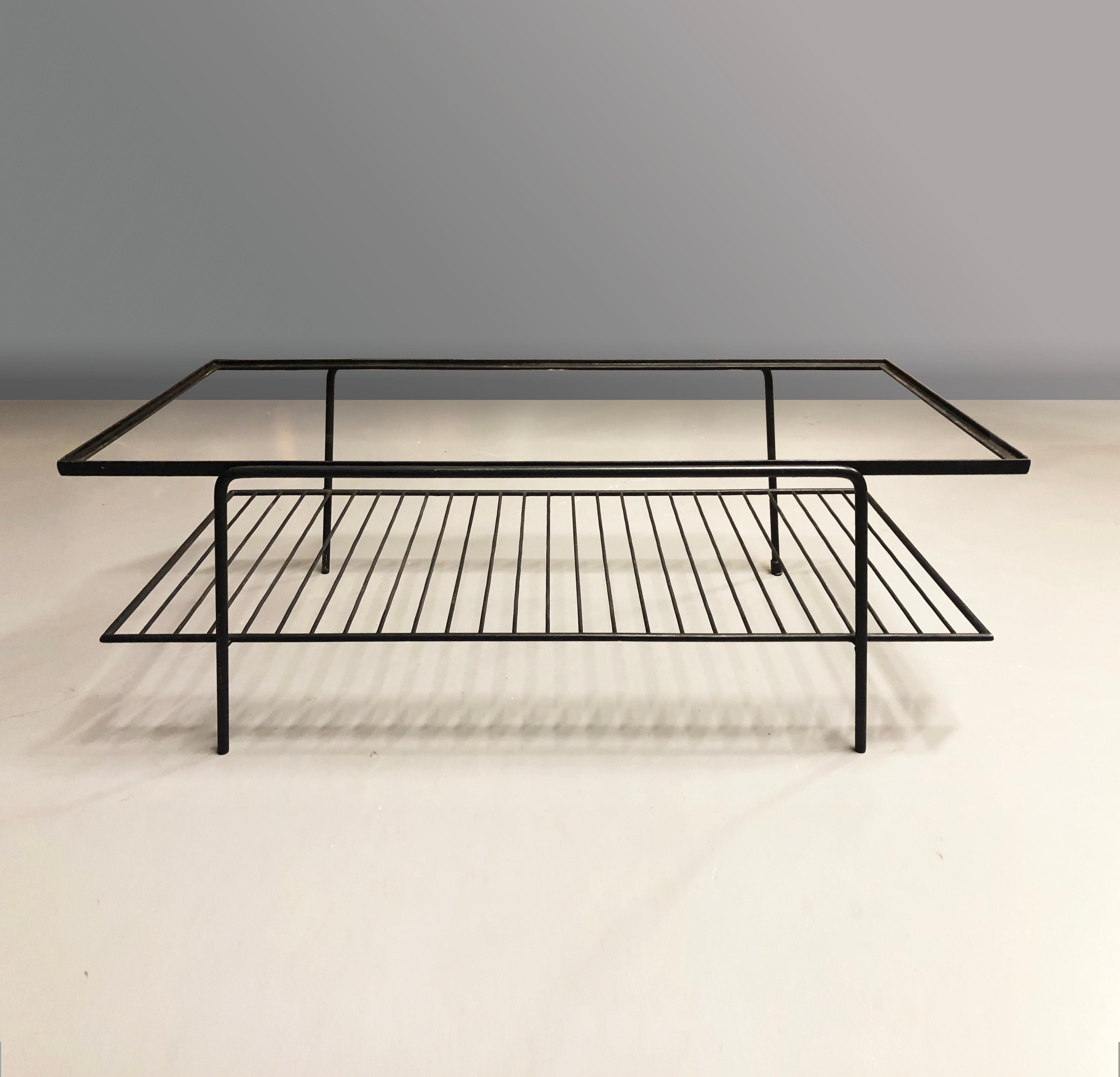 Midcentury Coffee Table in Solid Steel, by Carlo Hauner, Brazil, 1950s 2