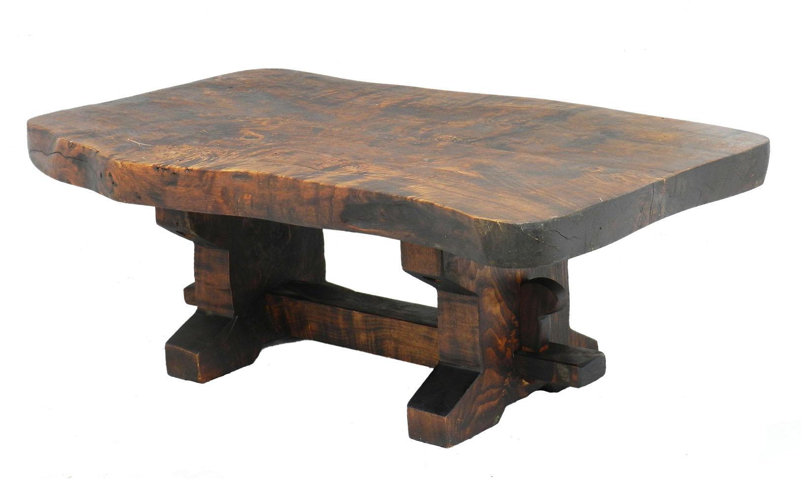 rustic trestle coffee table