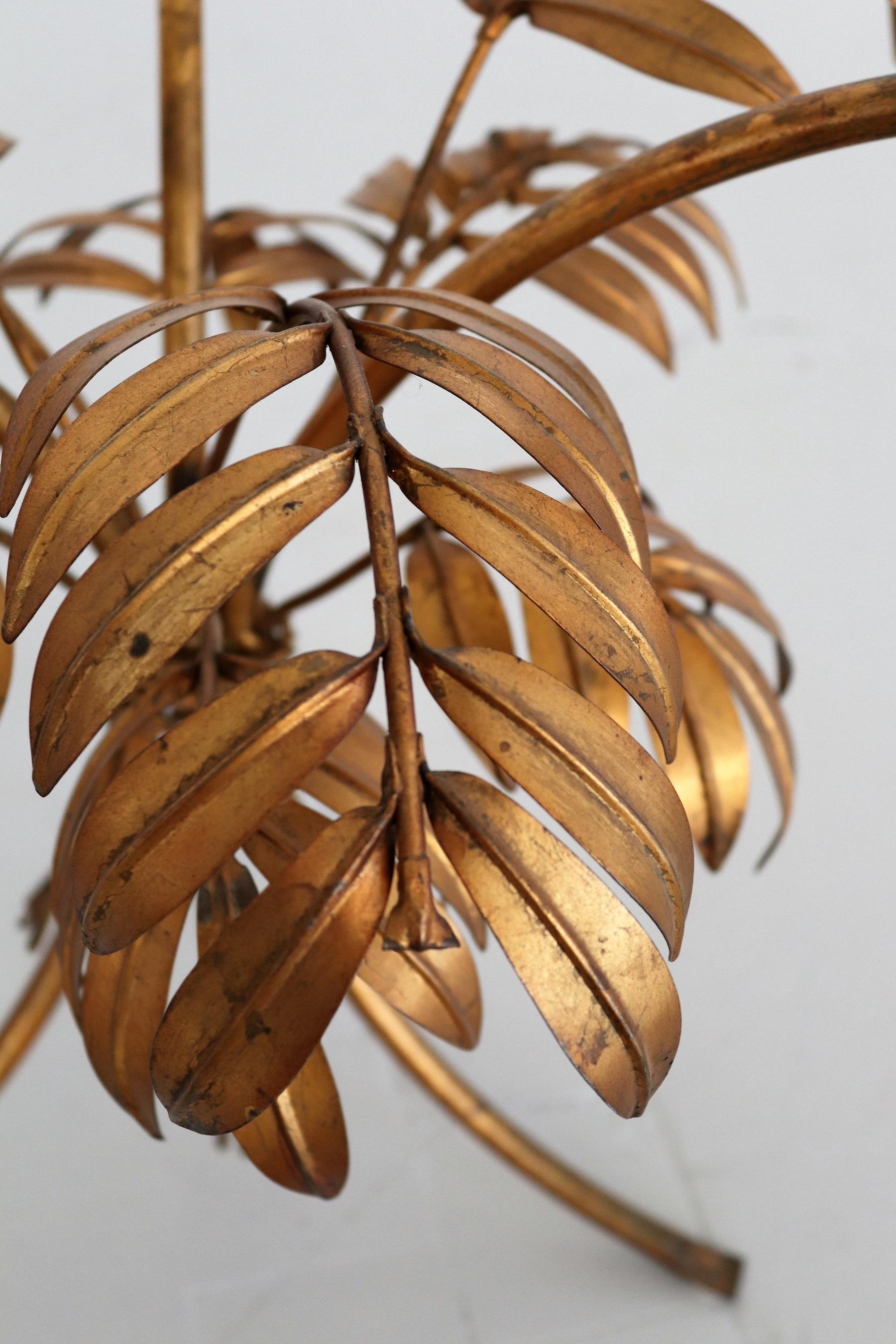 Midcentury Coffee Table with Leaves in Gilt Metal by Hans Kögl, 1970s 7