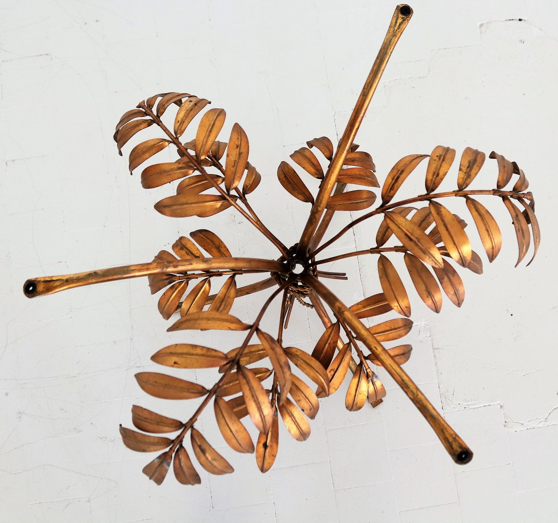 Midcentury Coffee Table with Leaves in Gilt Metal by Hans Kögl, 1970s 1