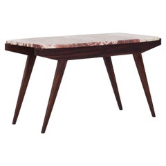 Midcentury Coffee Table with Rosewood Frame and Marble Top, Italy, 1960