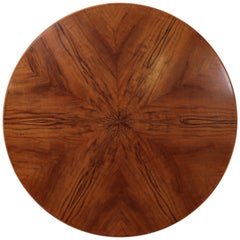 Midcentury Coffee Table with Walnut Veneer in Sunburst Effect, France, 1950s