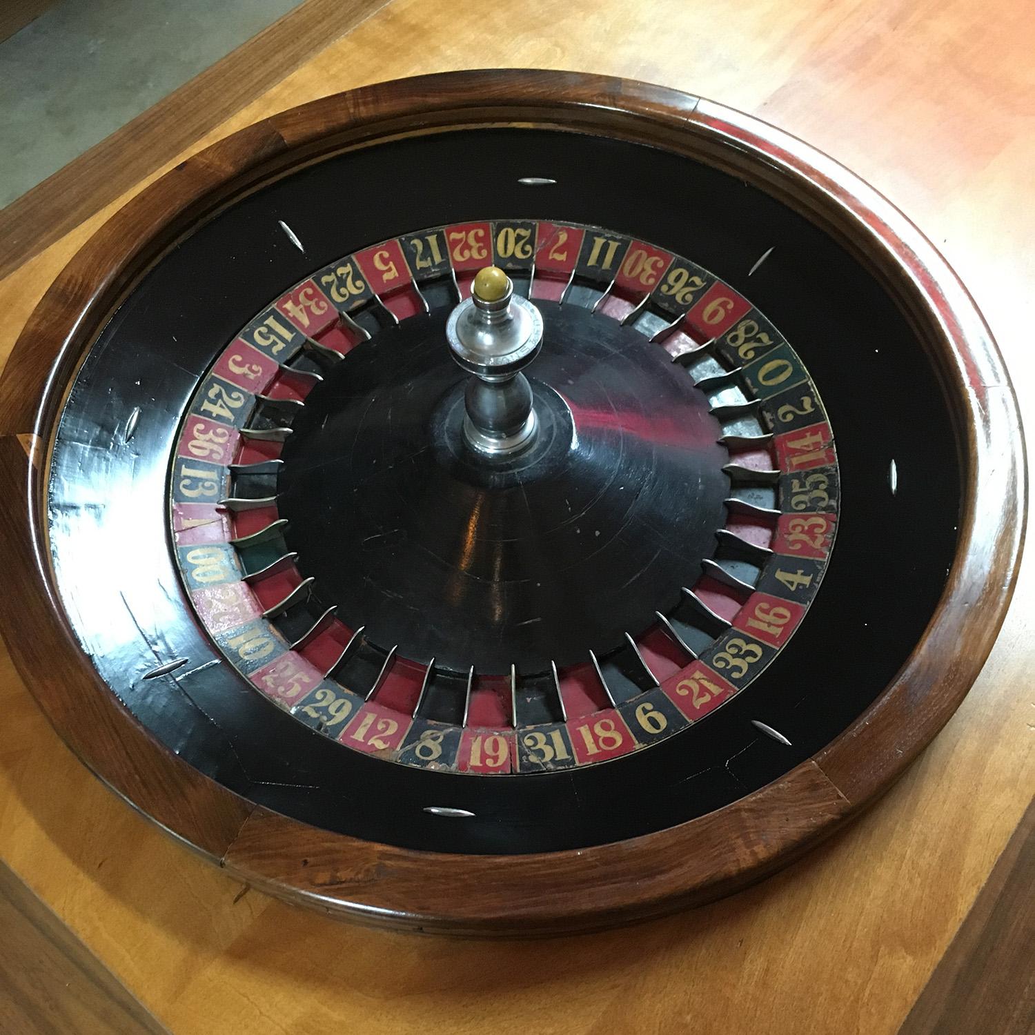 Lacquered Midcentury Coffee Table with Working Roulette Wheel