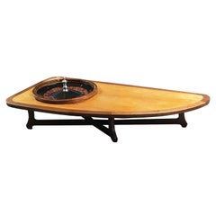 Midcentury Coffee Table with Working Roulette Wheel