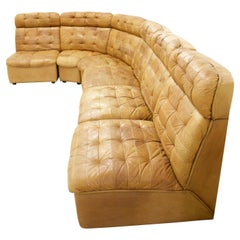 Midcentury Cognac Leather from De Sede Modular Sofa 6 Sections