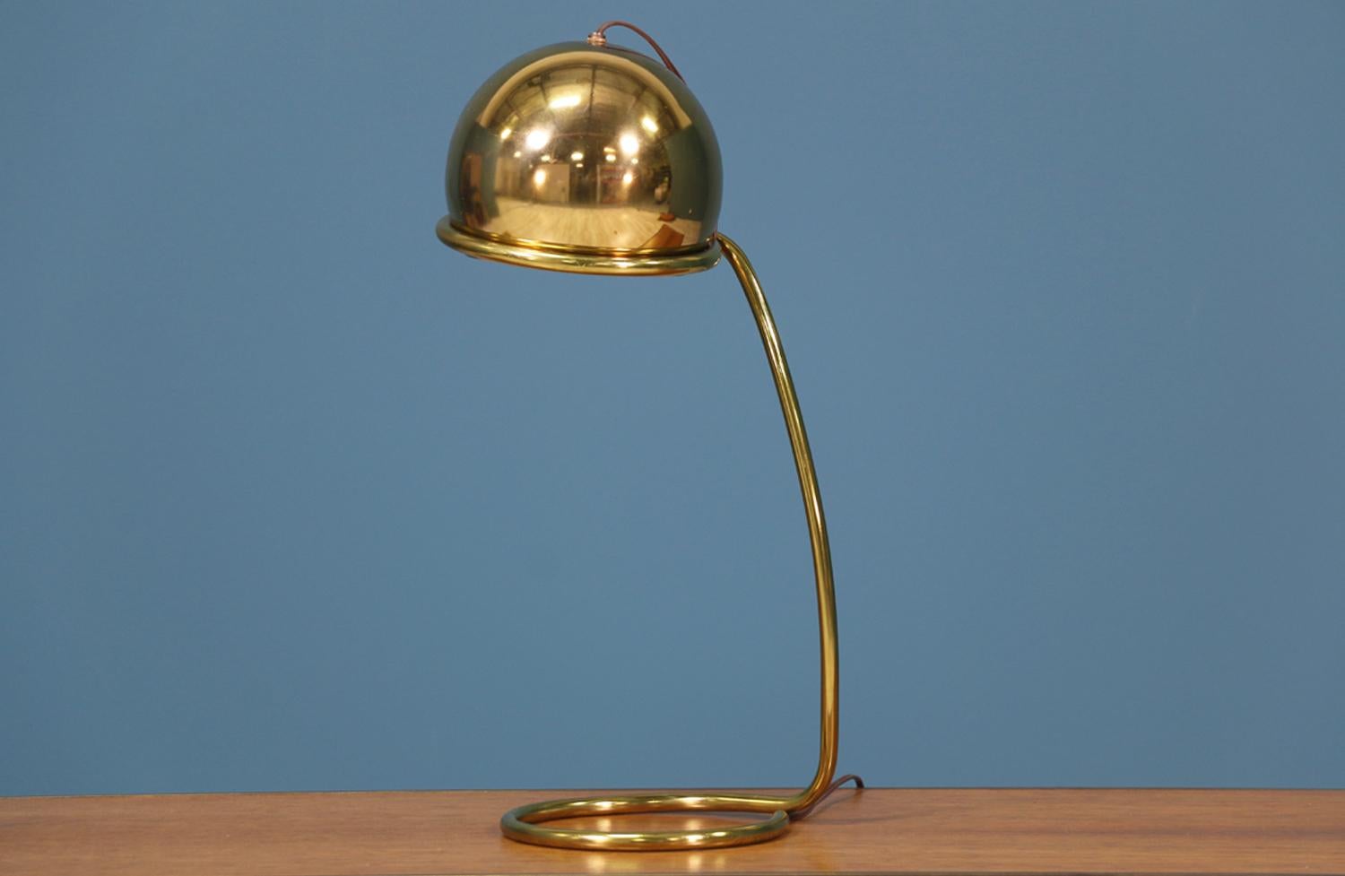 Mid-Century Modern Midcentury Coiled Brass Desk Lamp