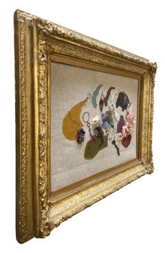Midcentury Collage In A 19th Century Giltwood Frame