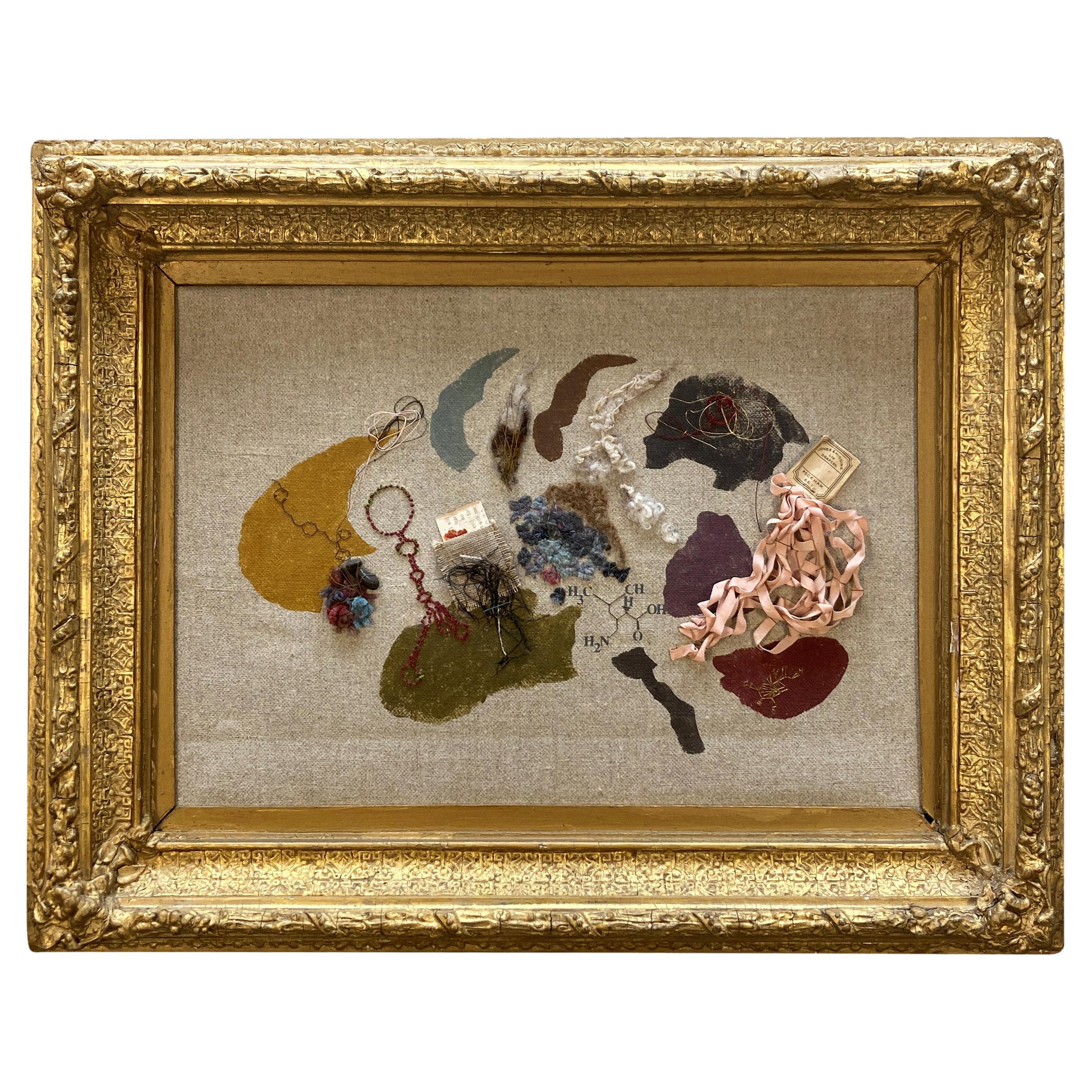 Midcentury Collage In A 19th Century Giltwood Frame