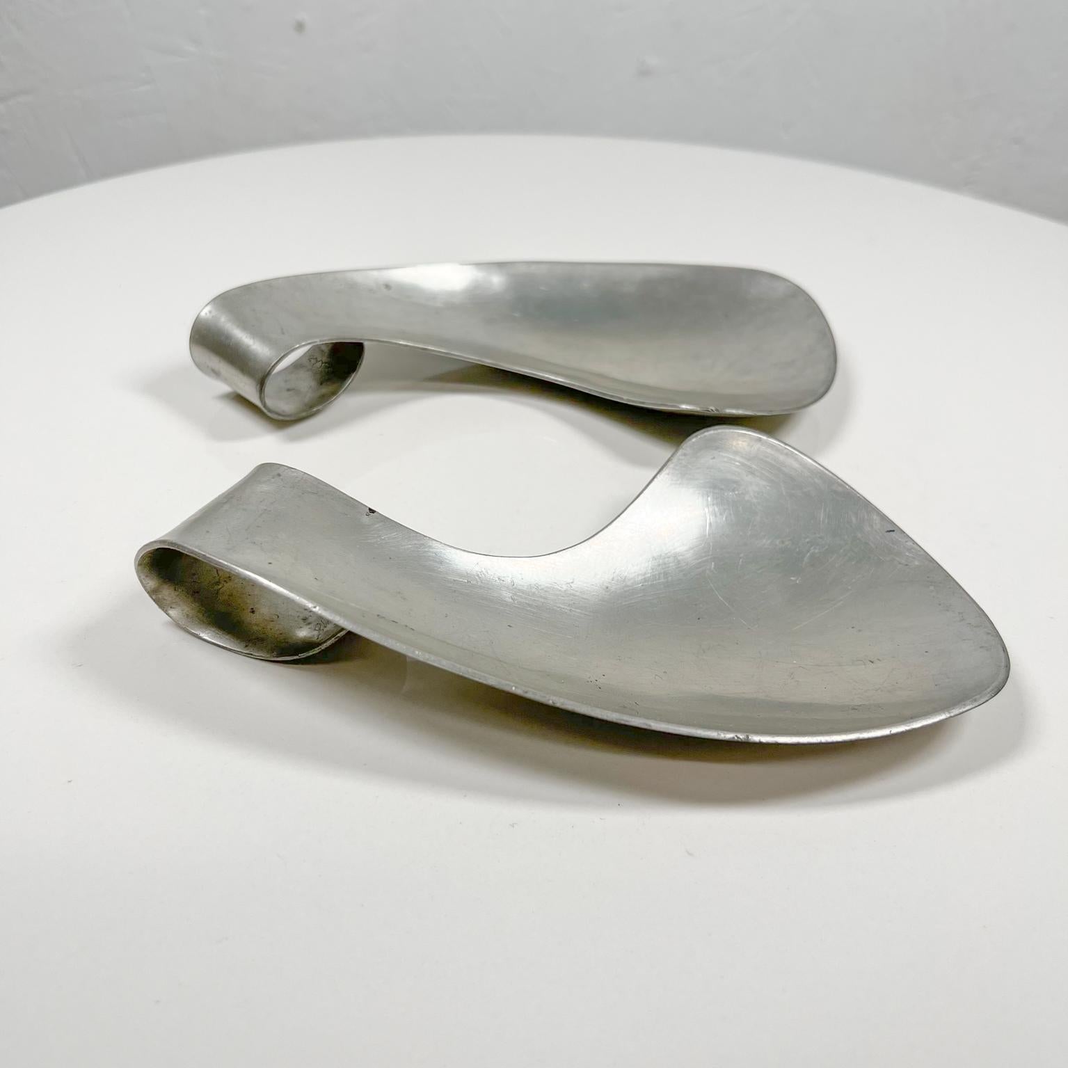 Mid-Century Modern 1970s Collectible Art Modernist Pewter Serving Utensils by Shirley Charron For Sale