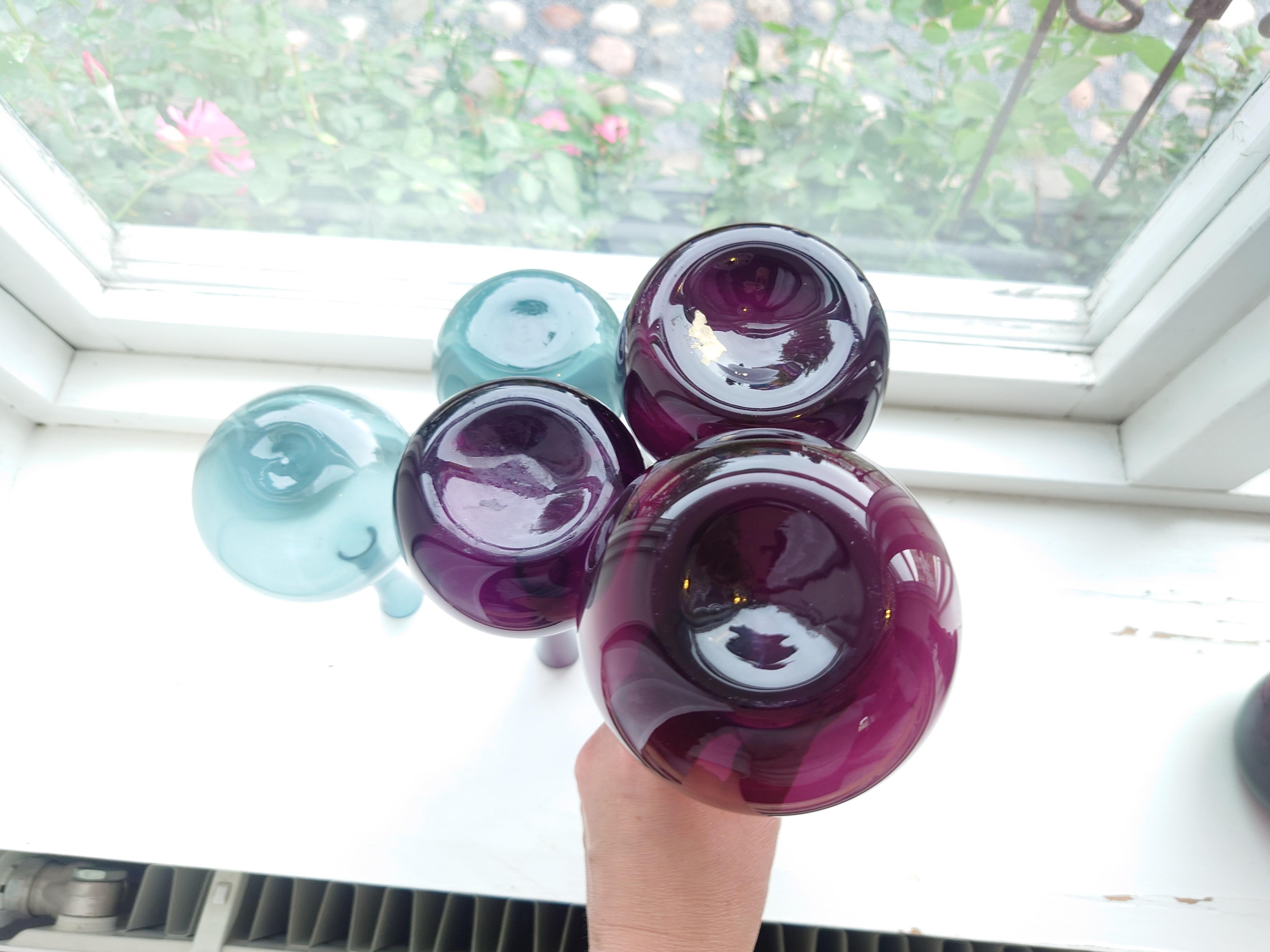 Midcentury Collection of  10 glass vases Eneryda 60s Bulb Vase Gullaskruf For Sale 8