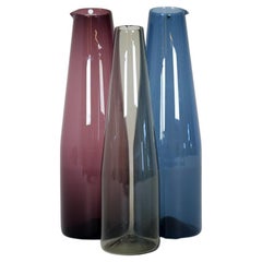 Colección de 3 garrafas de pájaros de mediados de siglo Iittala Timo Sarpaneva Finlandia, años 50