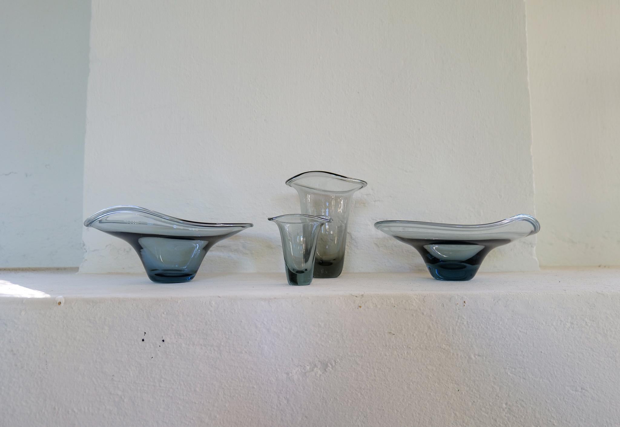 Mid-20th Century Midcentury Collection of 4 Sculptural Pieces Kosta Vicke Lindstrand Sweden 1950s For Sale