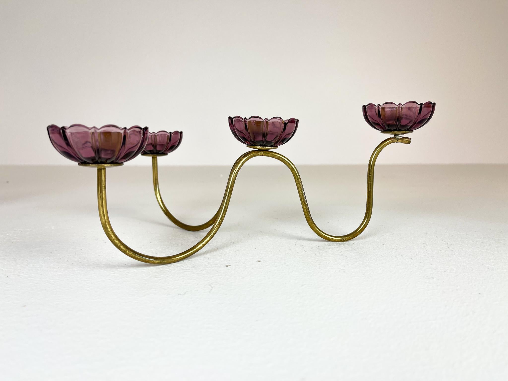 Midcentury Collection of Candle Holders Brass Ystad Metall, Sweden 5
