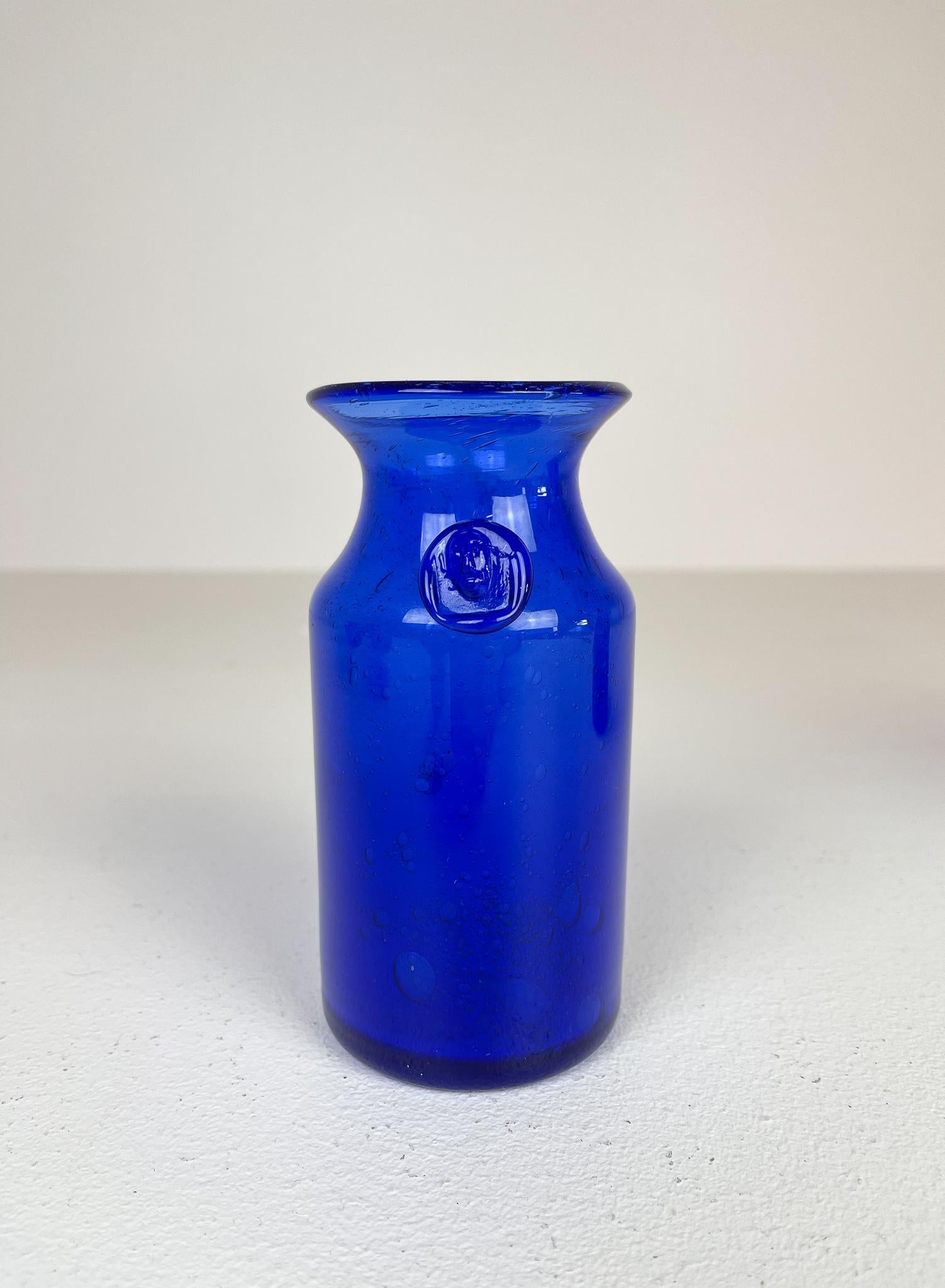 Midcentury Collection of Five Blue Vases by Erik Hoglund, Sweden, 1960s For Sale 7
