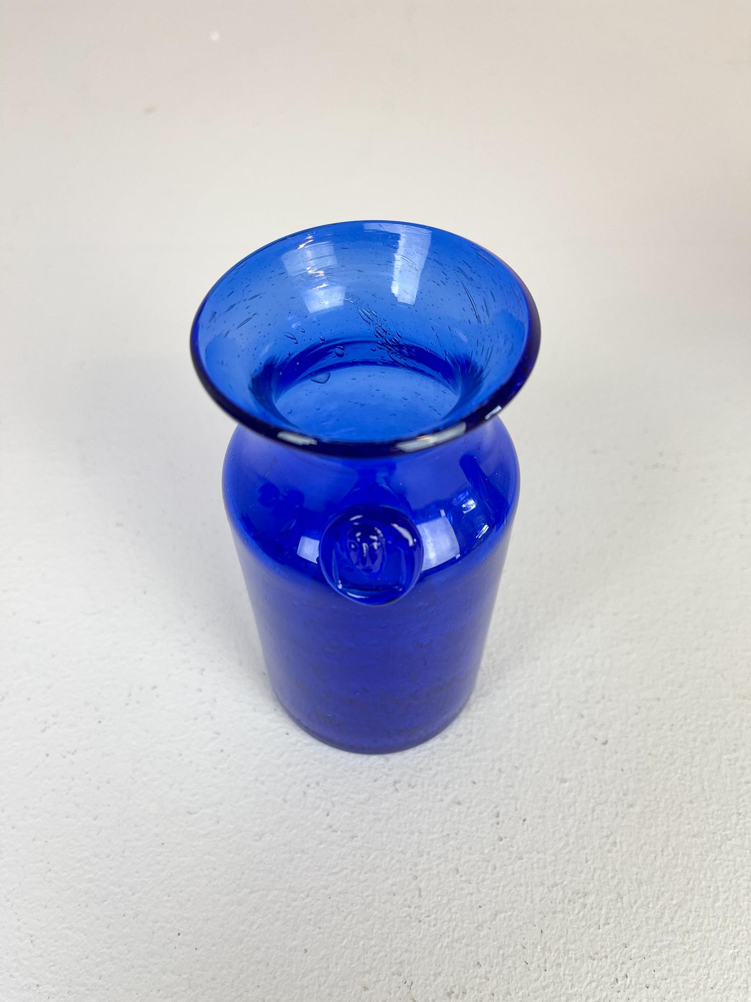 Midcentury Collection of Five Blue Vases by Erik Hoglund, Sweden, 1960s For Sale 8