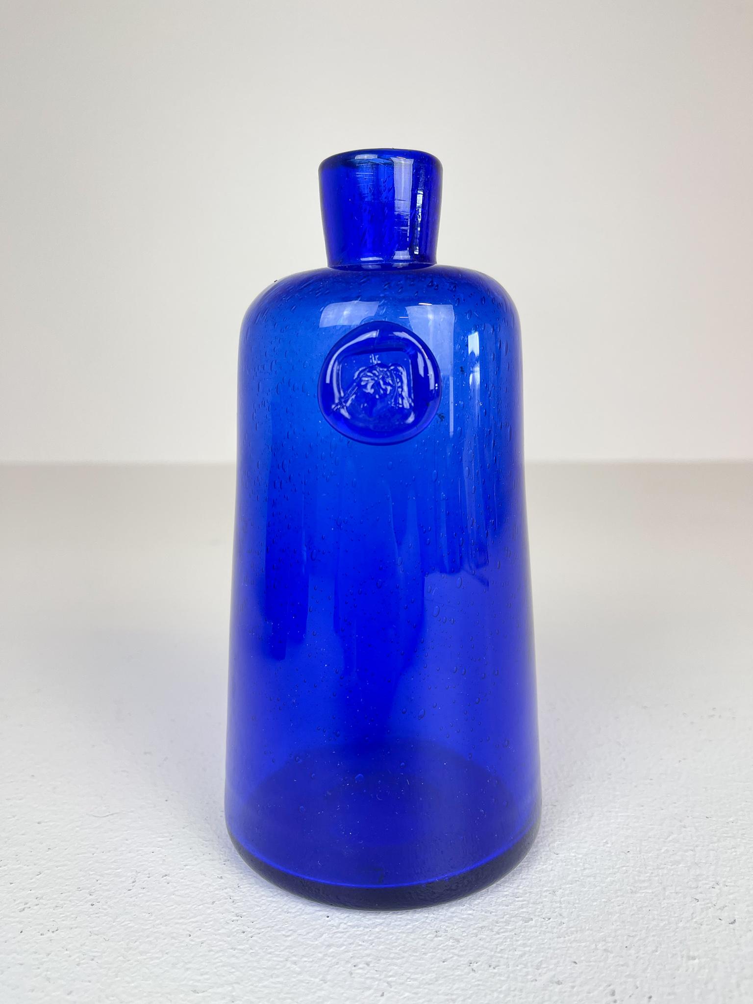 Midcentury Collection of Five Blue Vases by Erik Hoglund, Sweden, 1960s For Sale 9