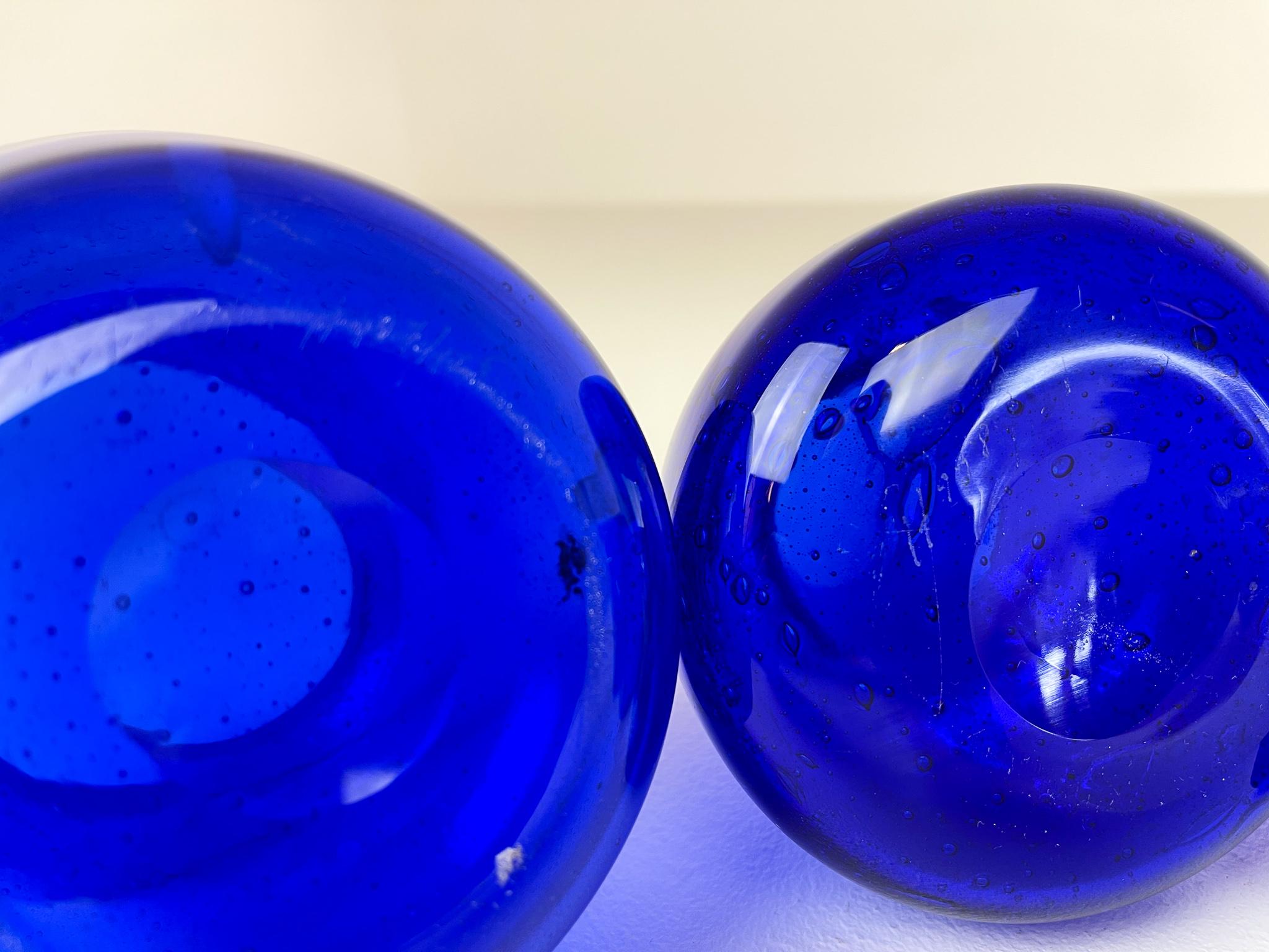 Midcentury Collection of Five Blue Vases by Erik Hoglund, Sweden, 1960s For Sale 12