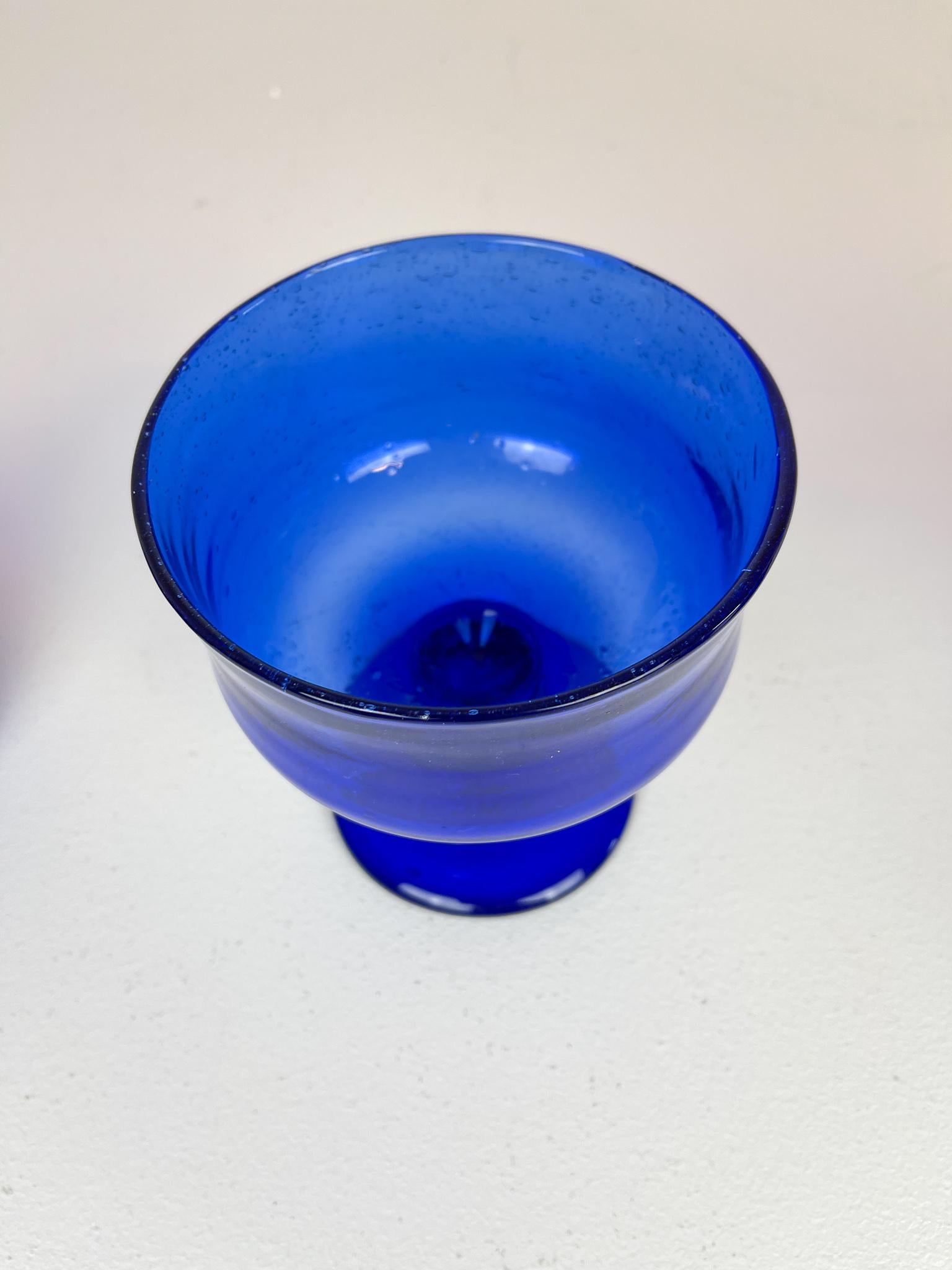 Midcentury Collection of Five Blue Vases by Erik Hoglund, Sweden, 1960s For Sale 2
