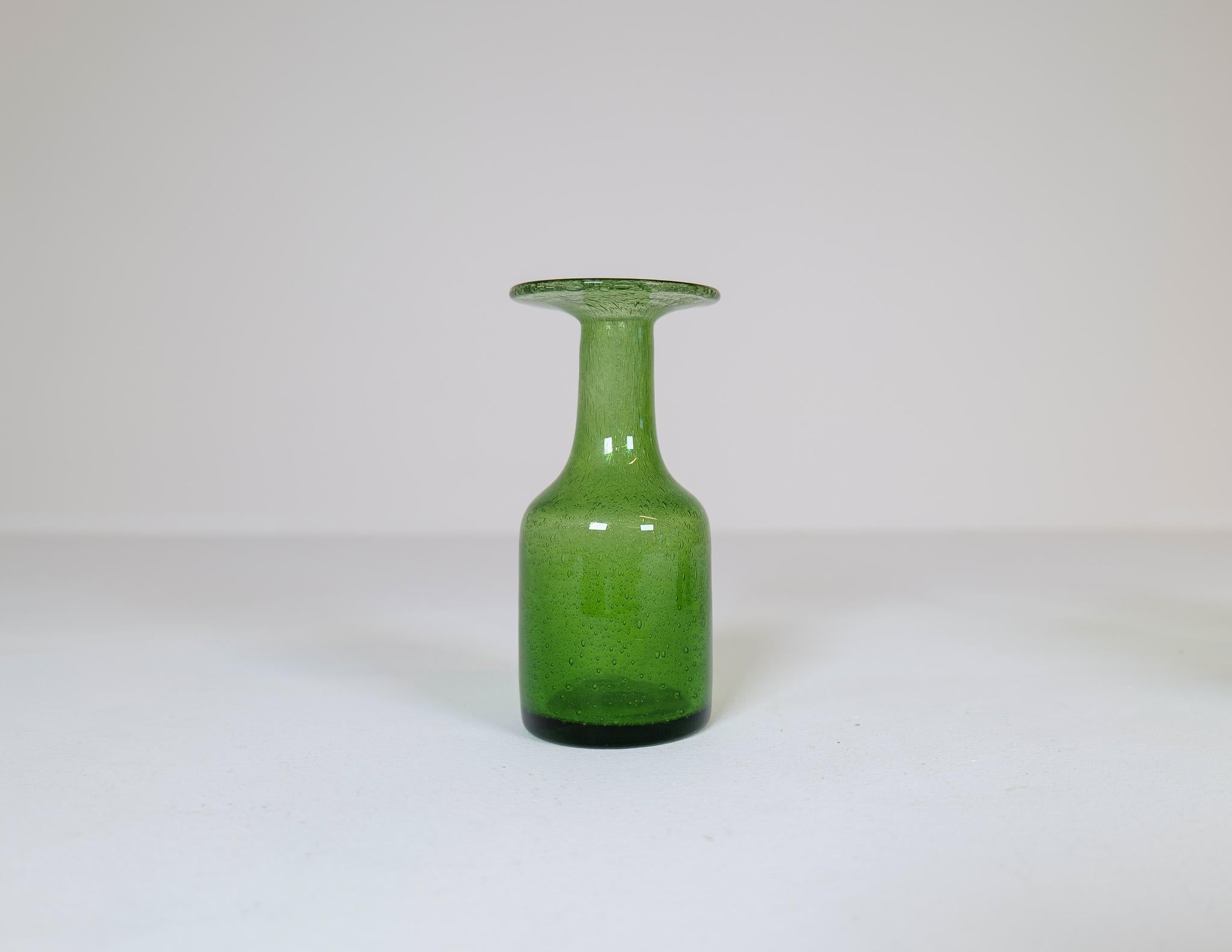 Midcentury Collection of Five Green Vases by Erik Hoglund, Sweden, 1960s 1