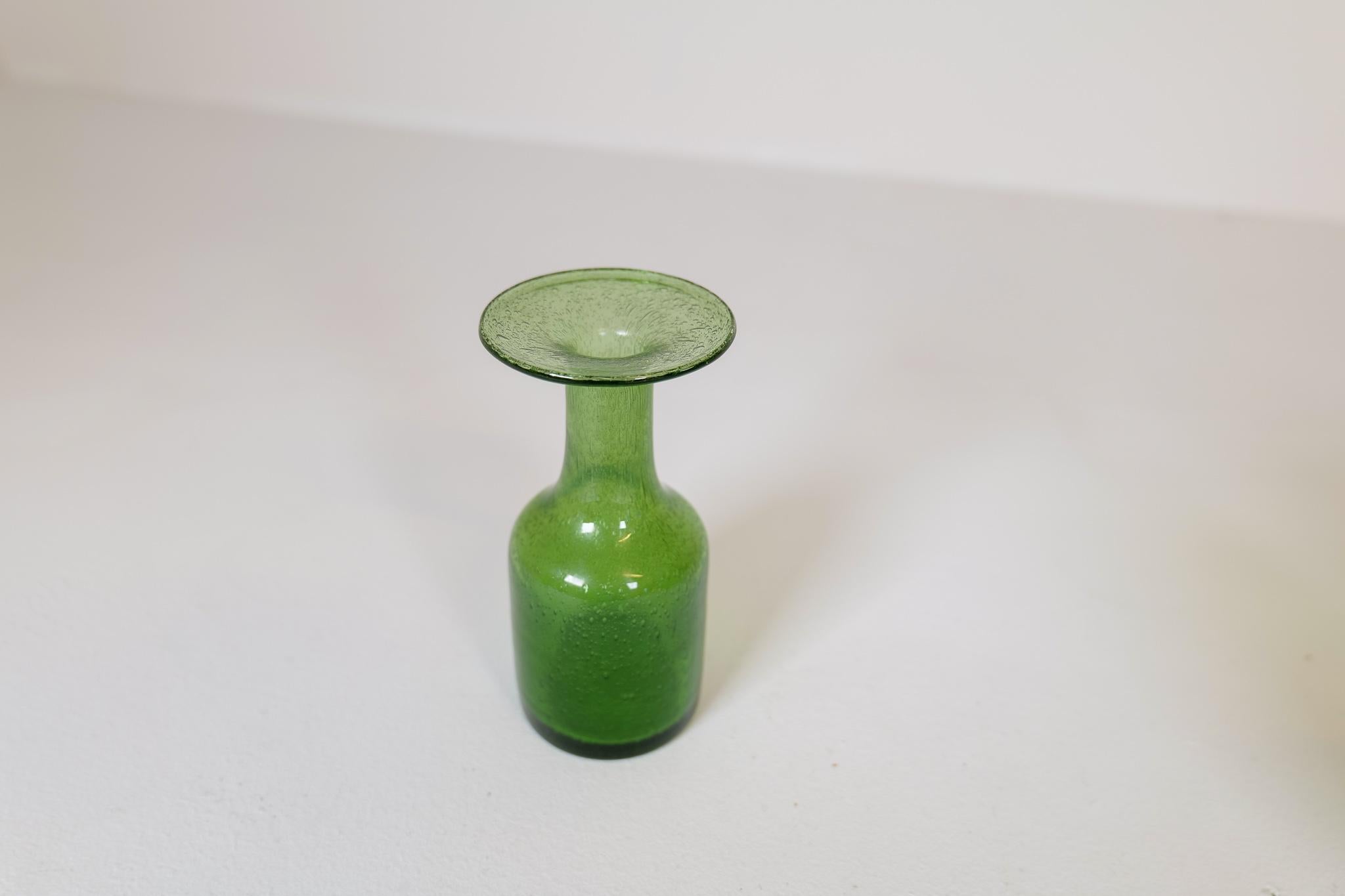 Midcentury Collection of Five Green Vases by Erik Hoglund, Sweden, 1960s 2