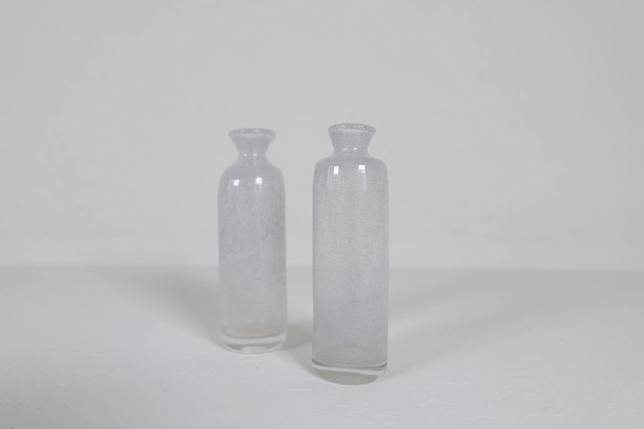 Glass Midcentury Collection of Five Vases by Erik Hoglund, Sweden, 1960s