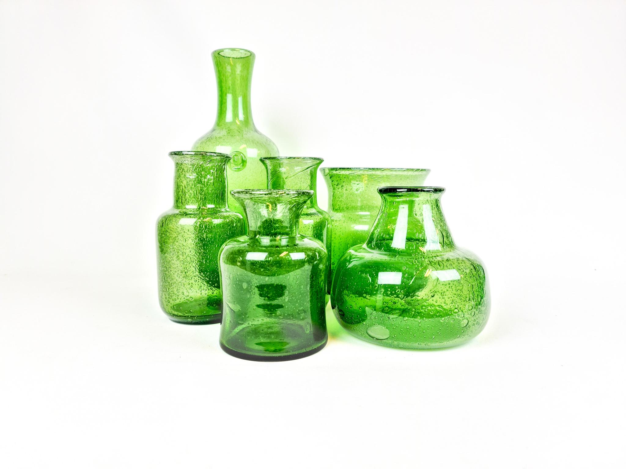 decorative green vases